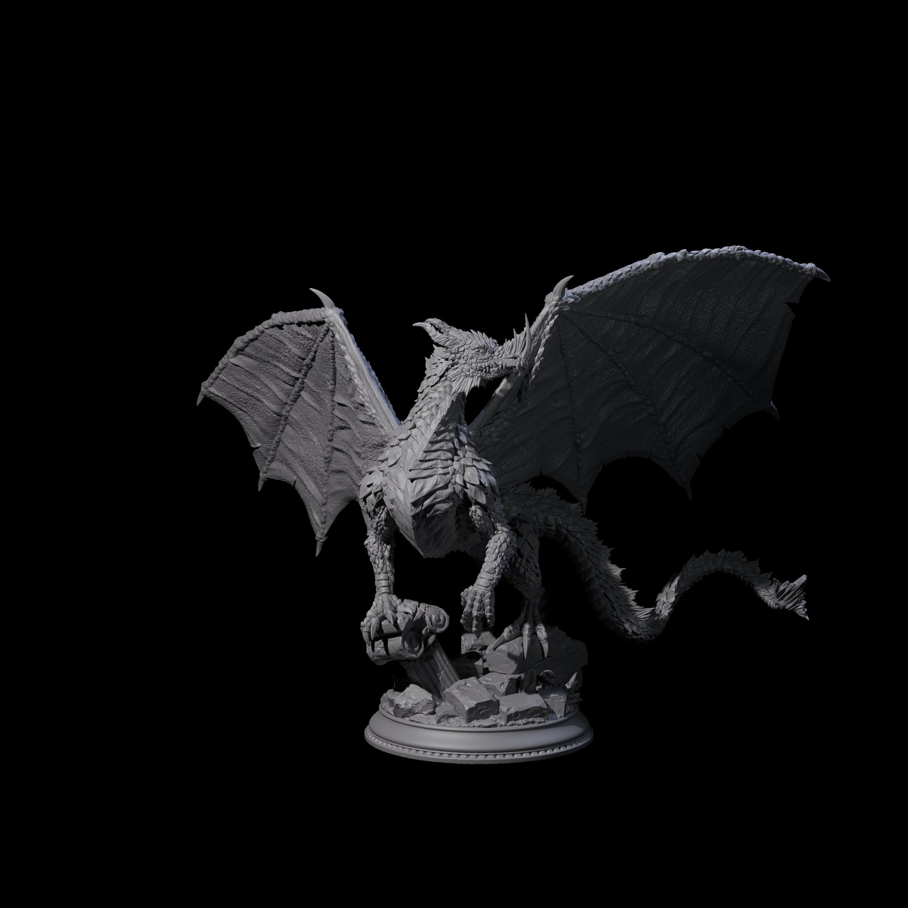 Noble Metallic Dragon Miniature for Dungeons and Dragons, Pathfinder or other TTRPGs