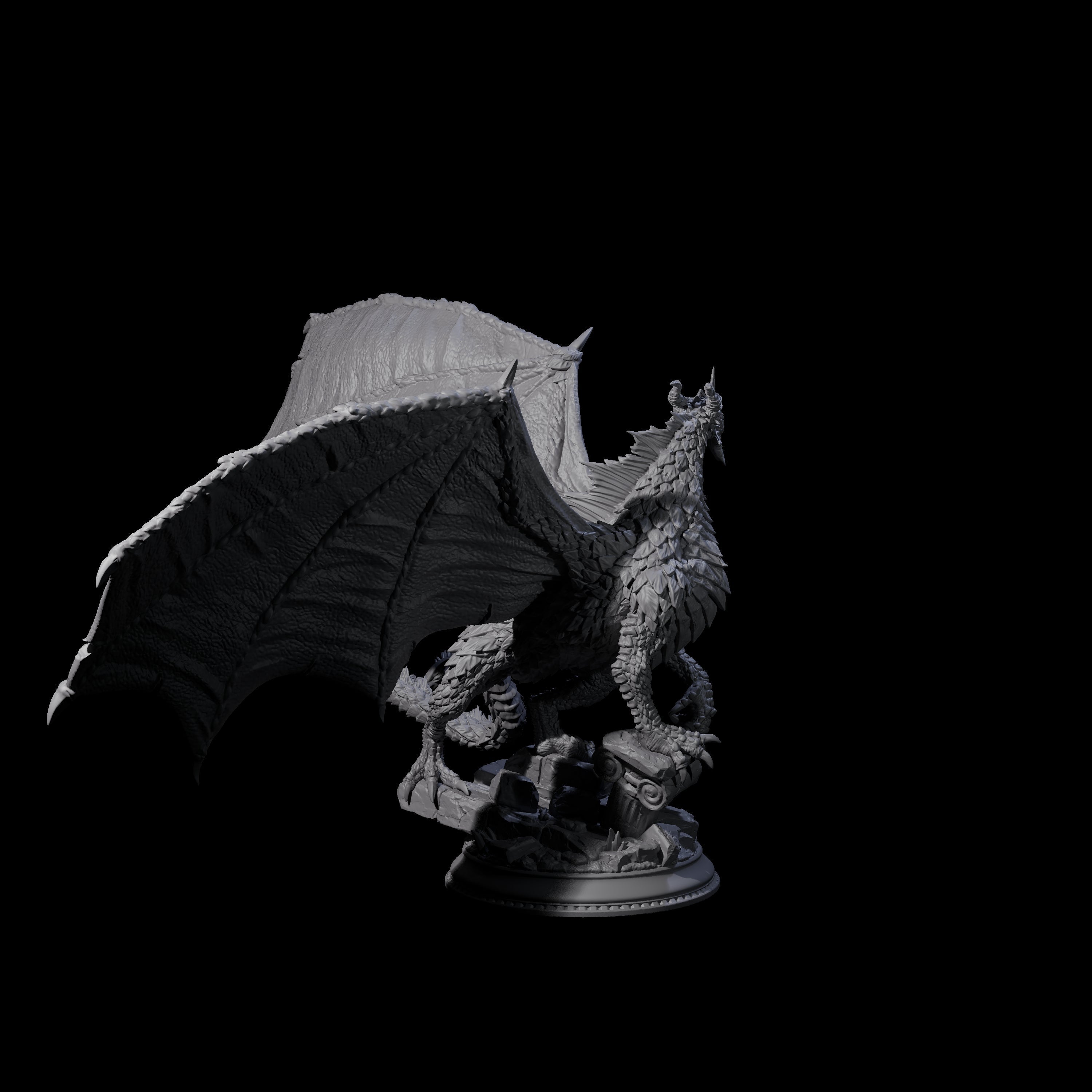 Noble Metallic Dragon Miniature for Dungeons and Dragons, Pathfinder or other TTRPGs