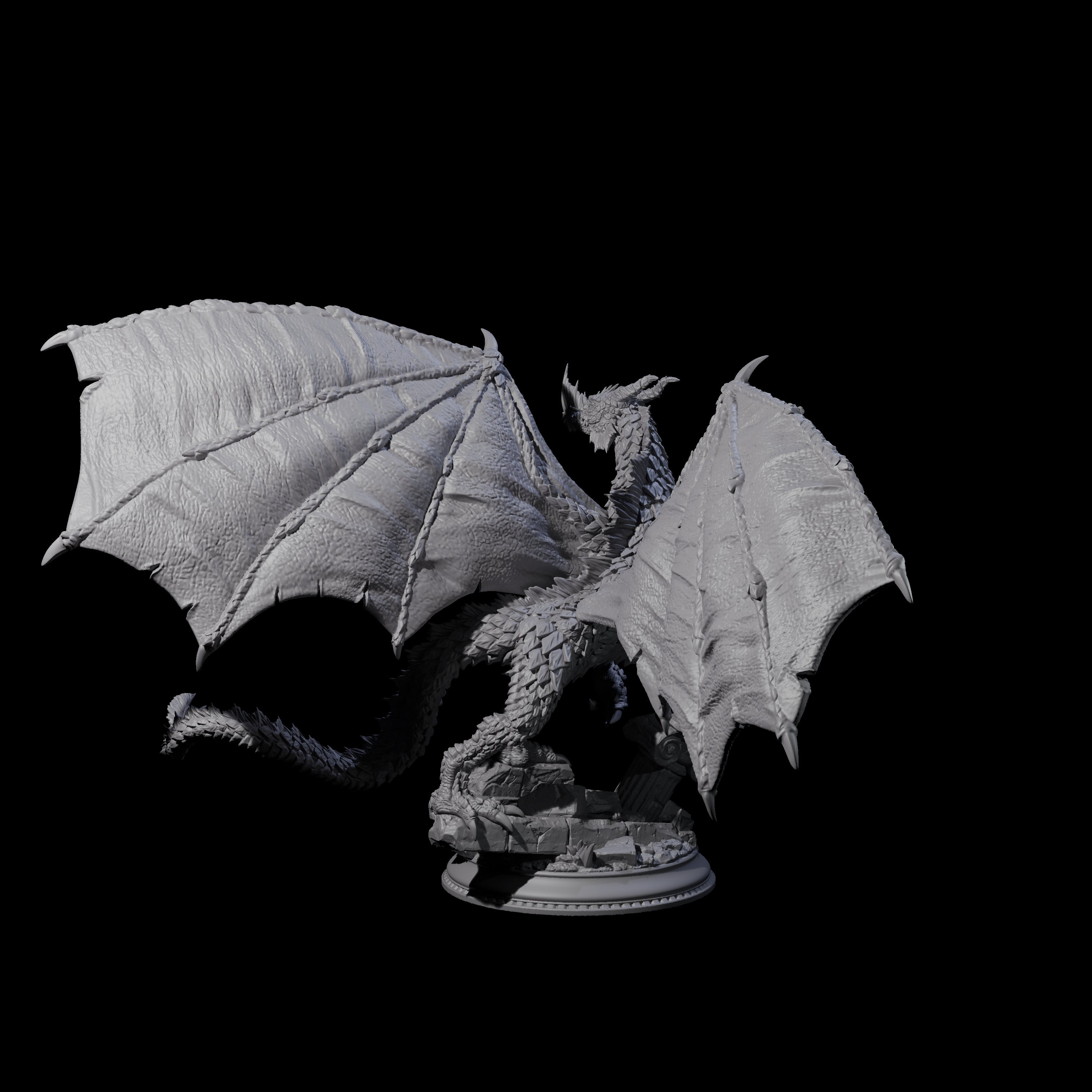 Noble Metallic Dragon Miniature for Dungeons and Dragons, Pathfinder or other TTRPGs