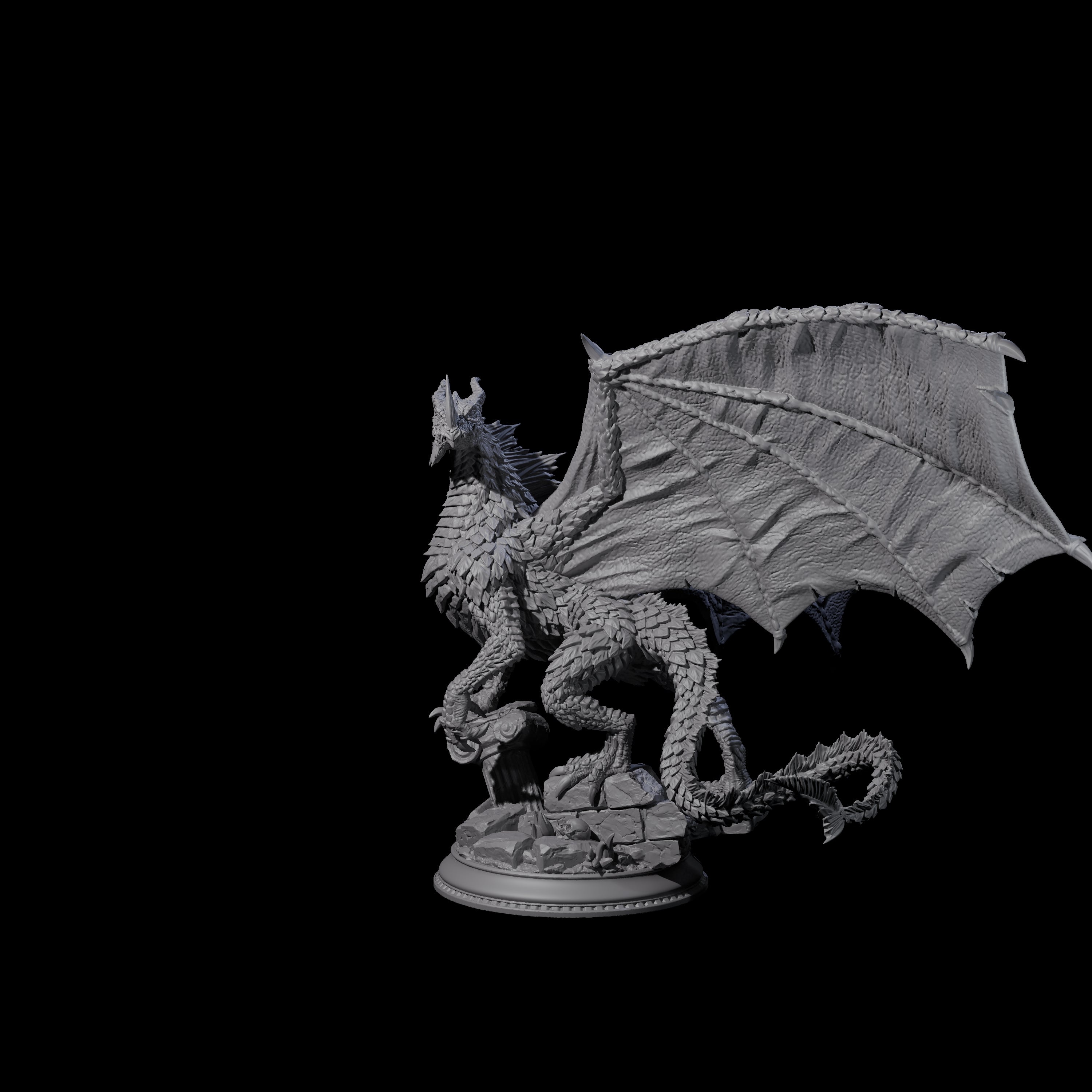 Noble Metallic Dragon Miniature for Dungeons and Dragons, Pathfinder or other TTRPGs