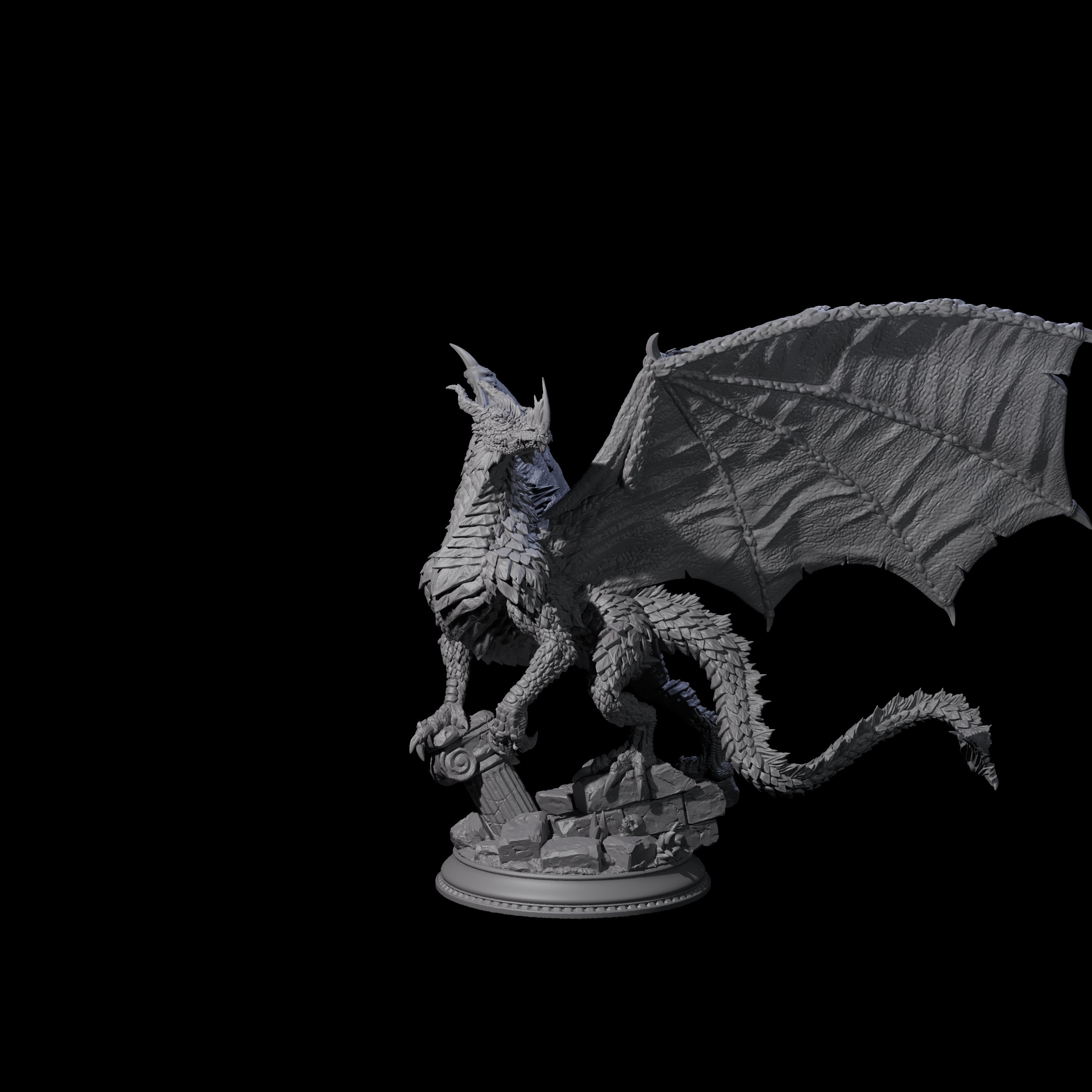 Noble Metallic Dragon Miniature for Dungeons and Dragons, Pathfinder or other TTRPGs