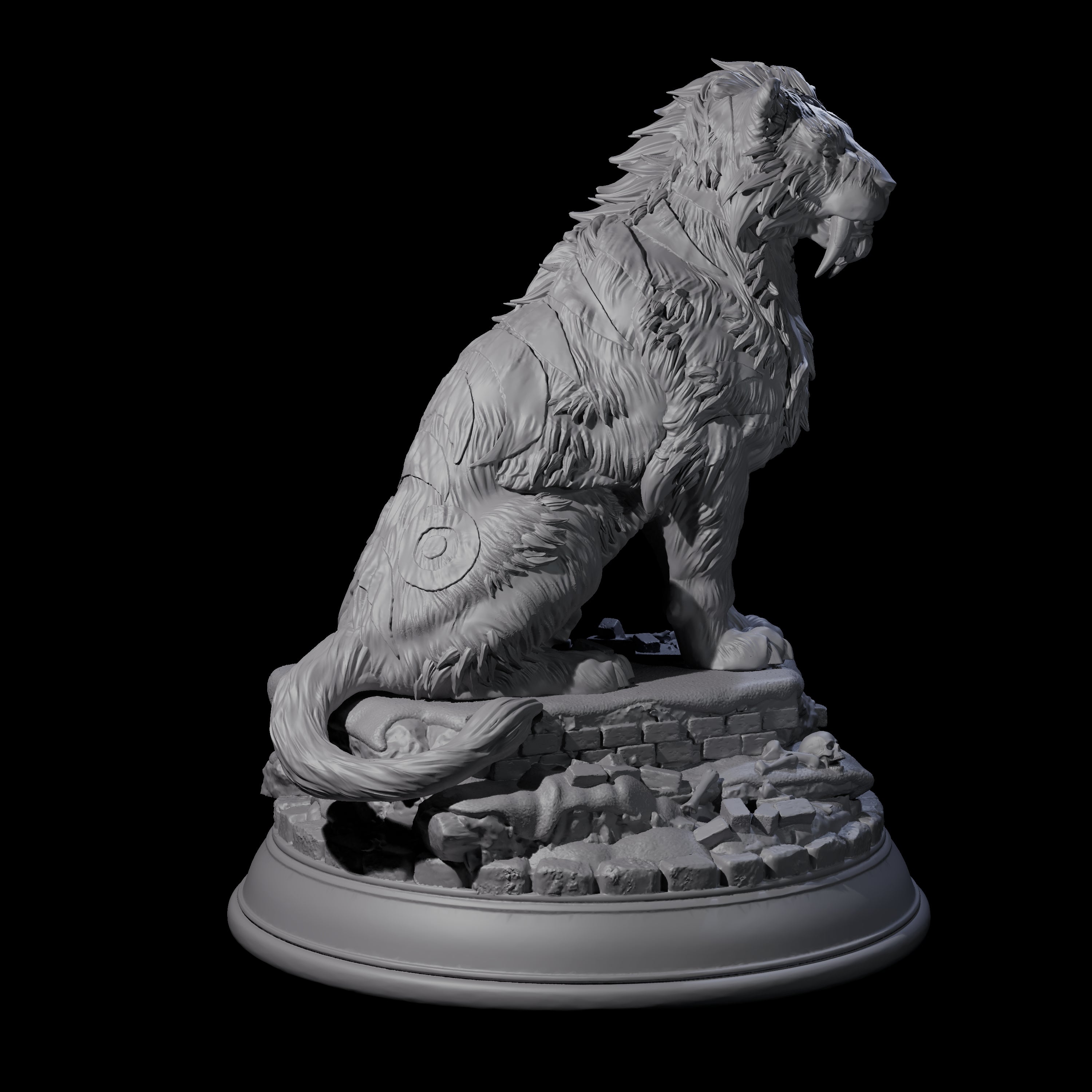 Noble Smilodon Miniature for Dungeons and Dragons, Pathfinder or other TTRPGs