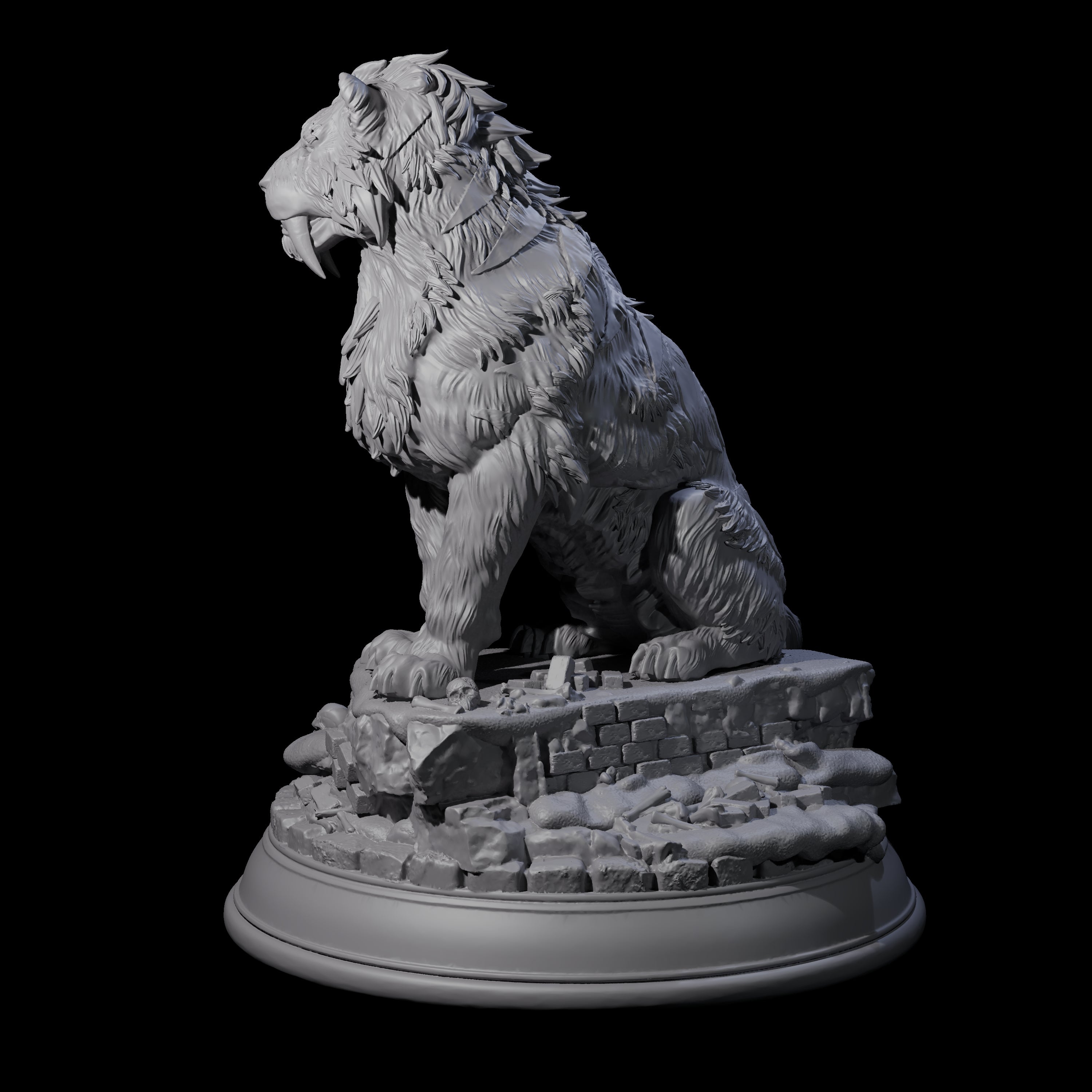 Noble Smilodon Miniature for Dungeons and Dragons, Pathfinder or other TTRPGs