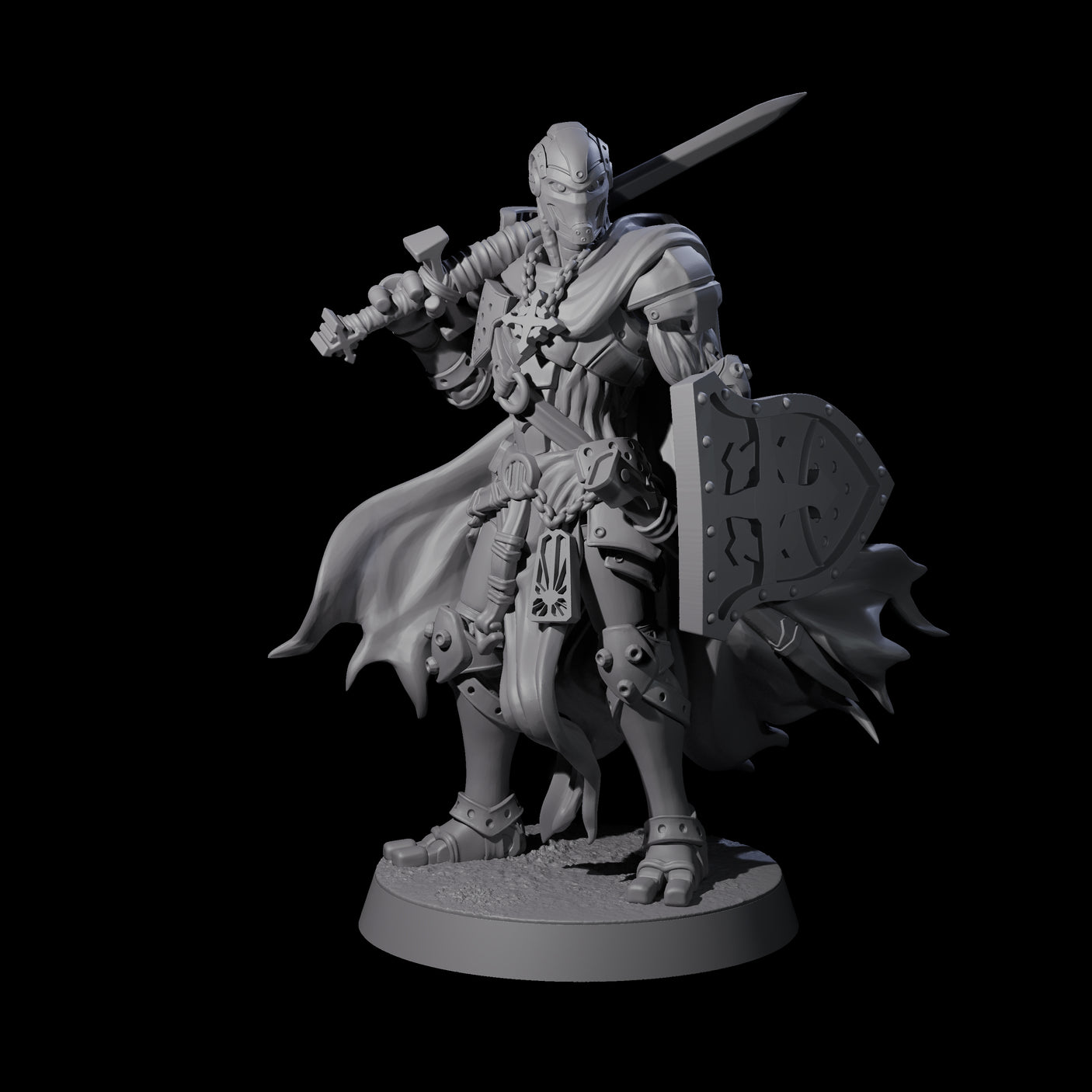 Noble Warforged Templars Miniature for Dungeons and Dragons, Pathfinder or other TTRPGs