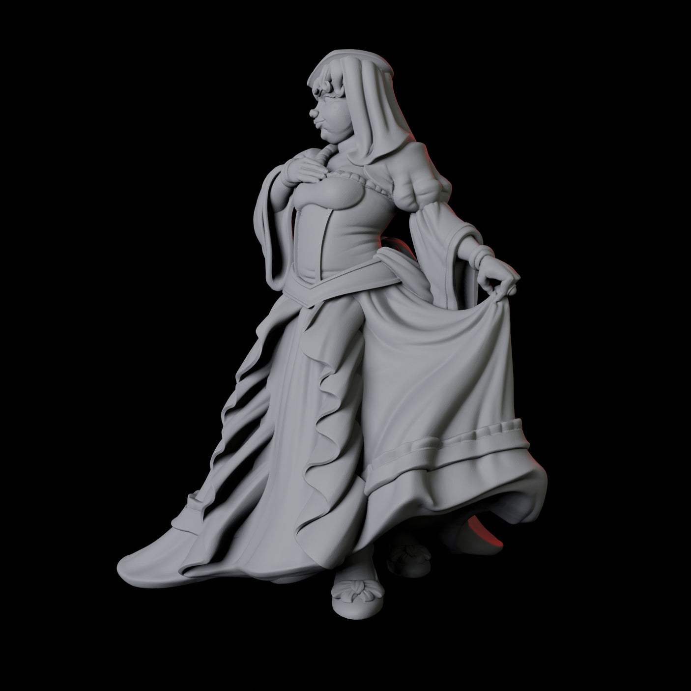 Noblewoman C Miniature for Dungeons and Dragons, Pathfinder or other TTRPGs