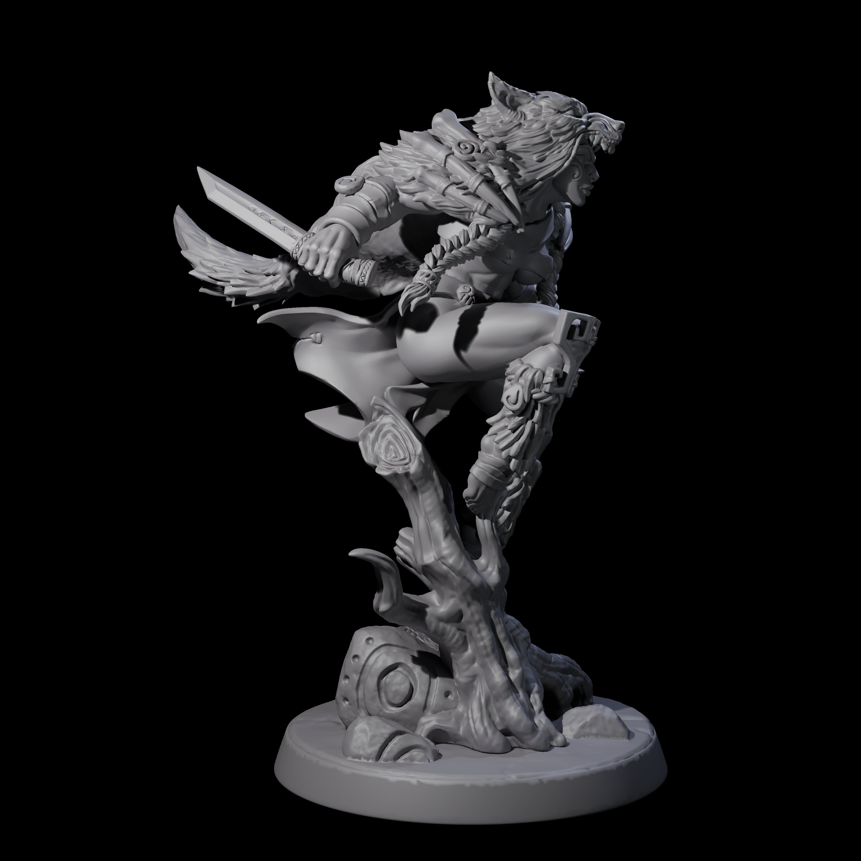 Northern Huntress Miniature for Dungeons and Dragons, Pathfinder or other TTRPGs