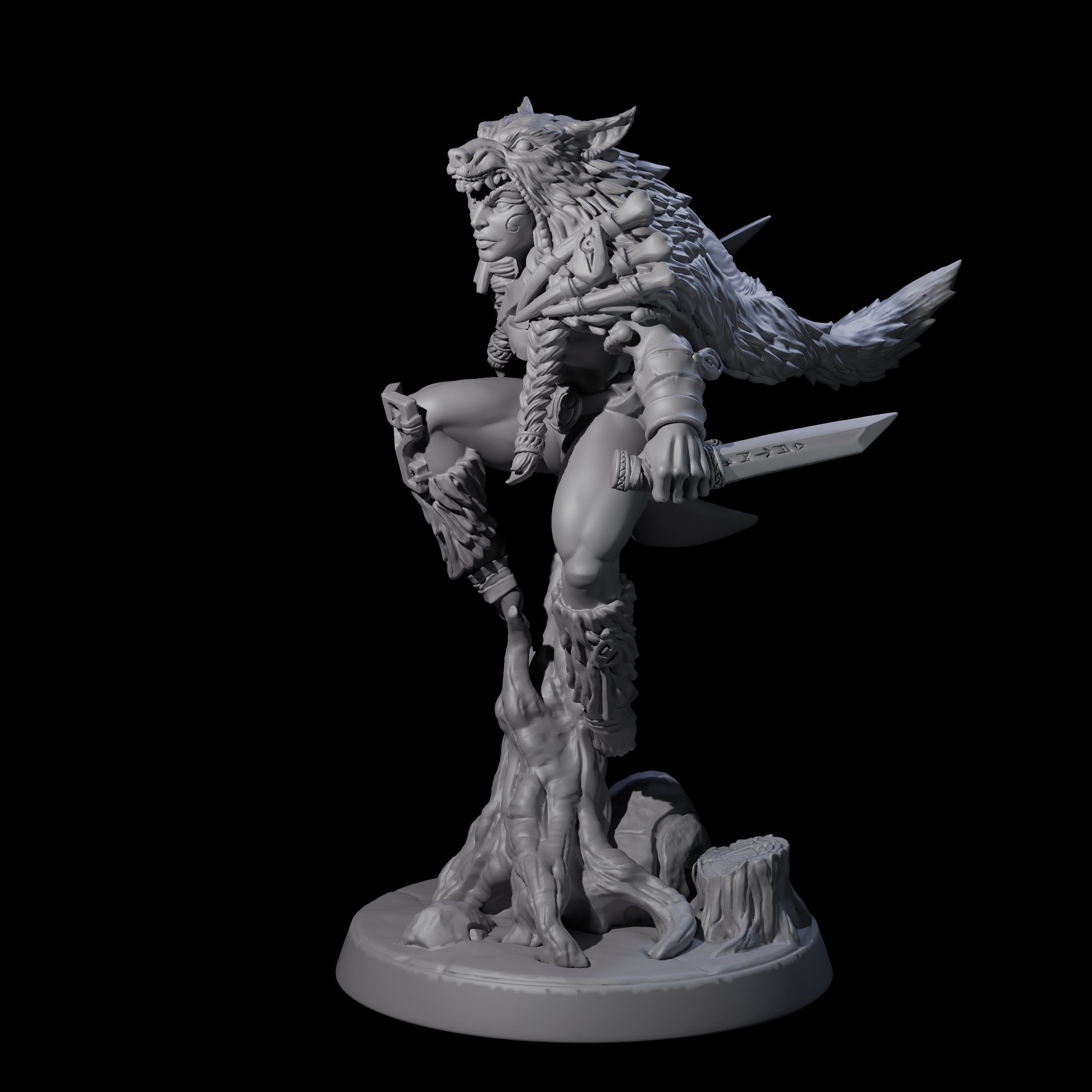 Northern Huntress Miniature for Dungeons and Dragons, Pathfinder or other TTRPGs