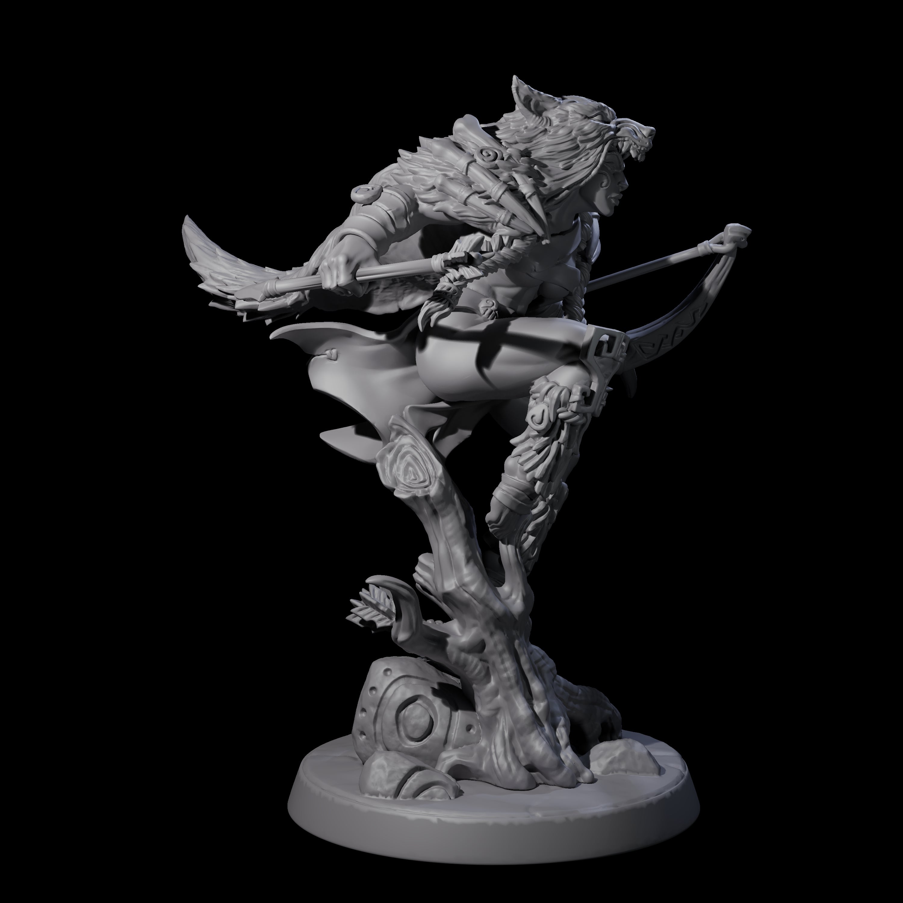 Northern Huntress Miniature for Dungeons and Dragons, Pathfinder or other TTRPGs