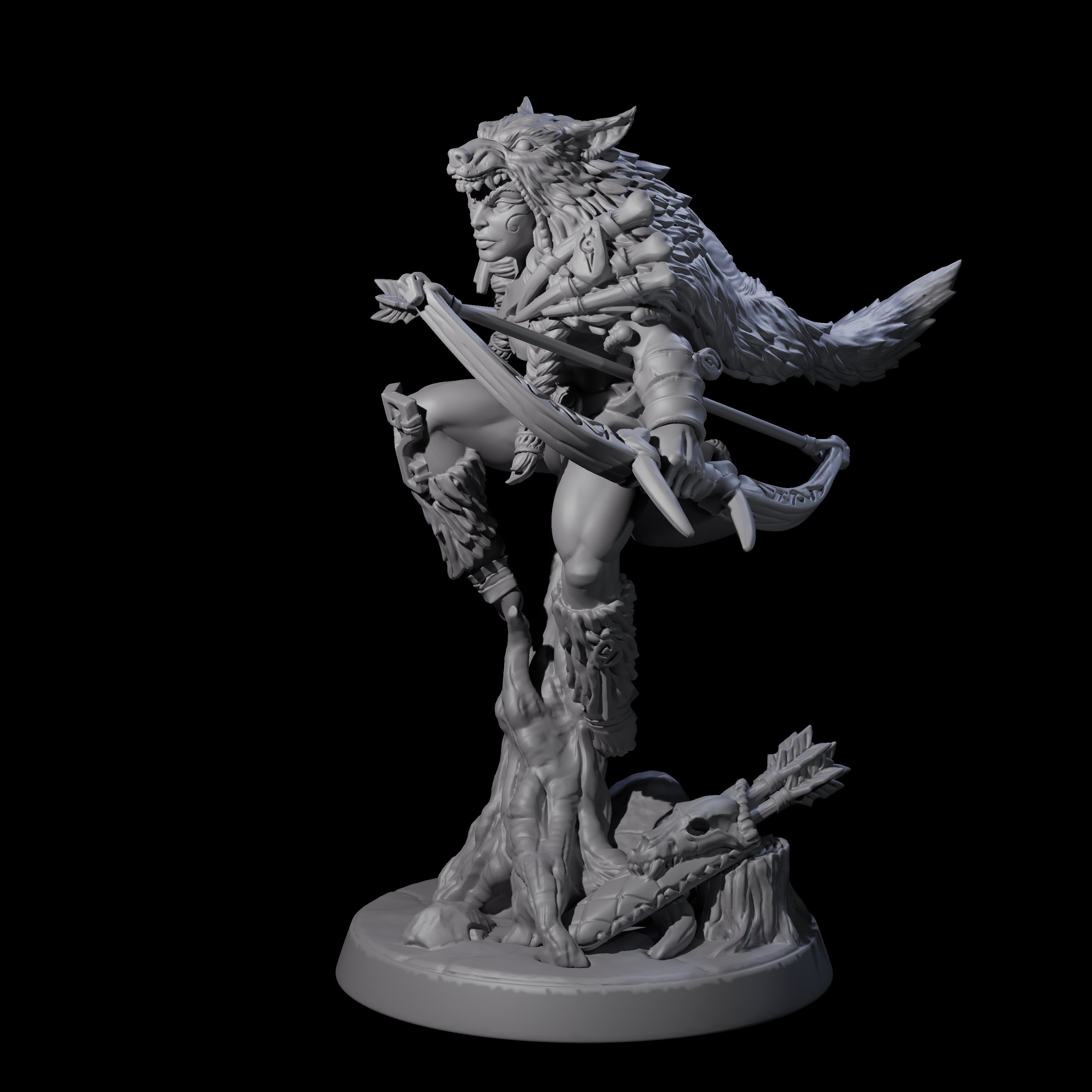 Northern Huntress Miniature for Dungeons and Dragons, Pathfinder or other TTRPGs