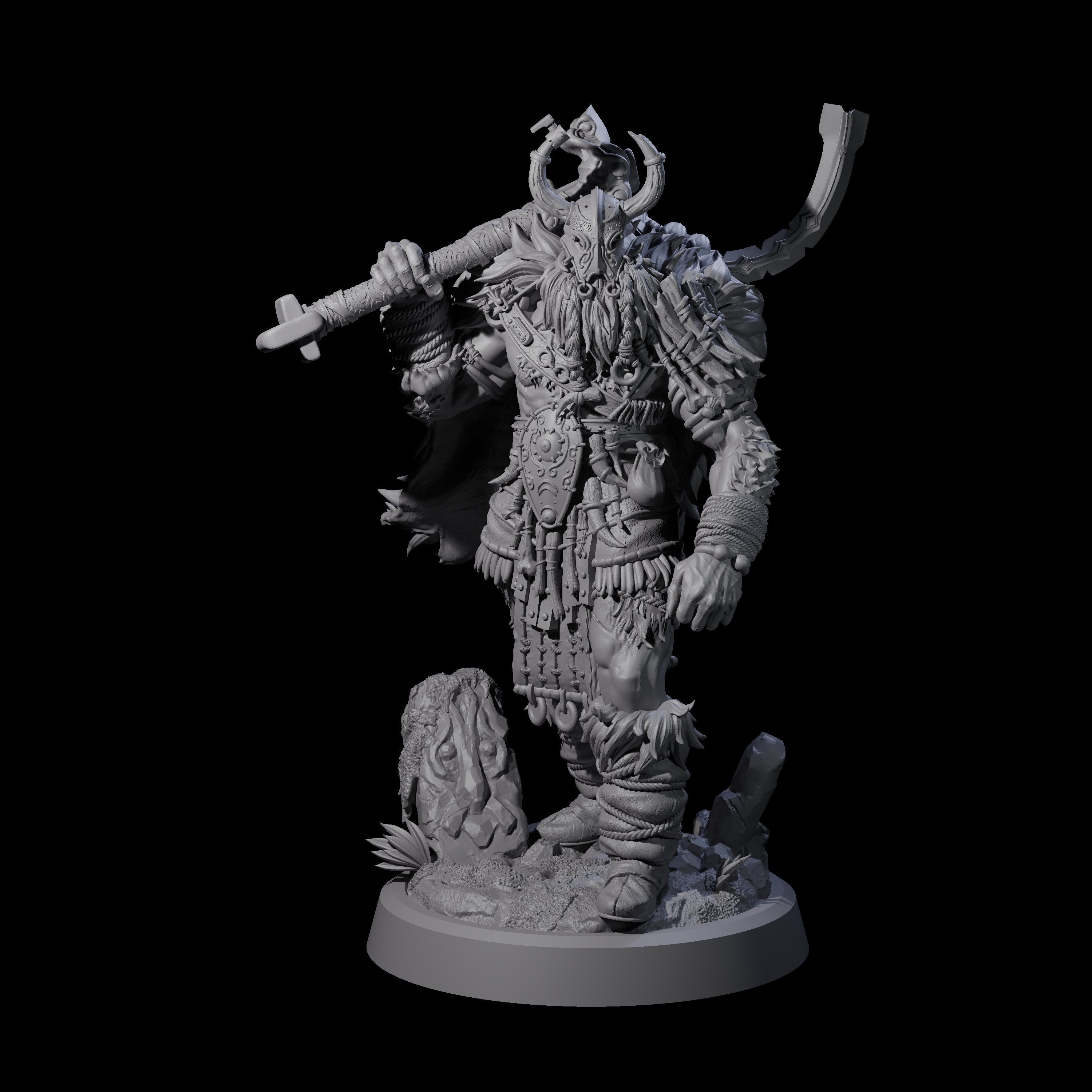 Northern Tribe Barbarian Miniature for Dungeons and Dragons, Pathfinder or other TTRPGs