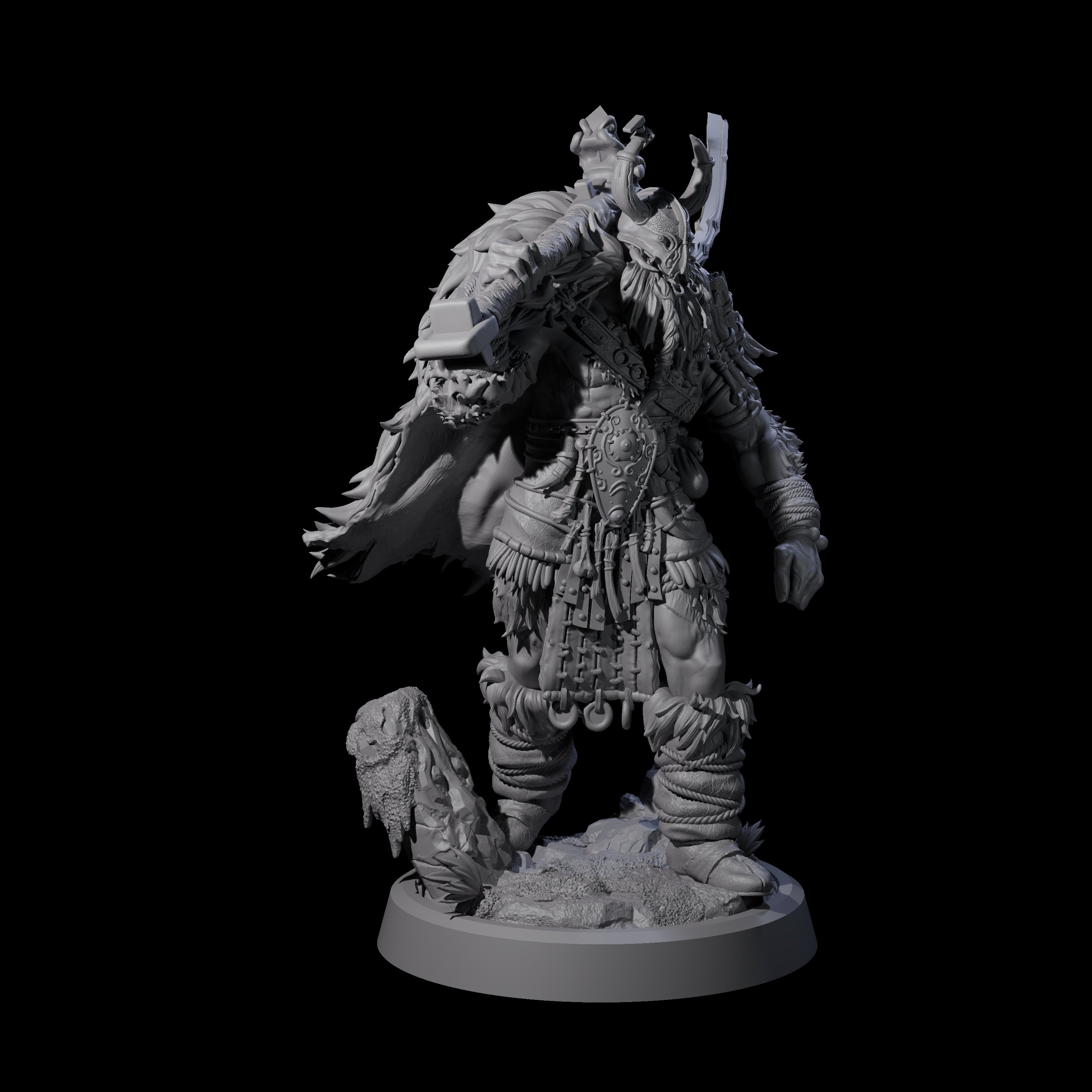 Northern Tribe Barbarian Miniature for Dungeons and Dragons, Pathfinder or other TTRPGs
