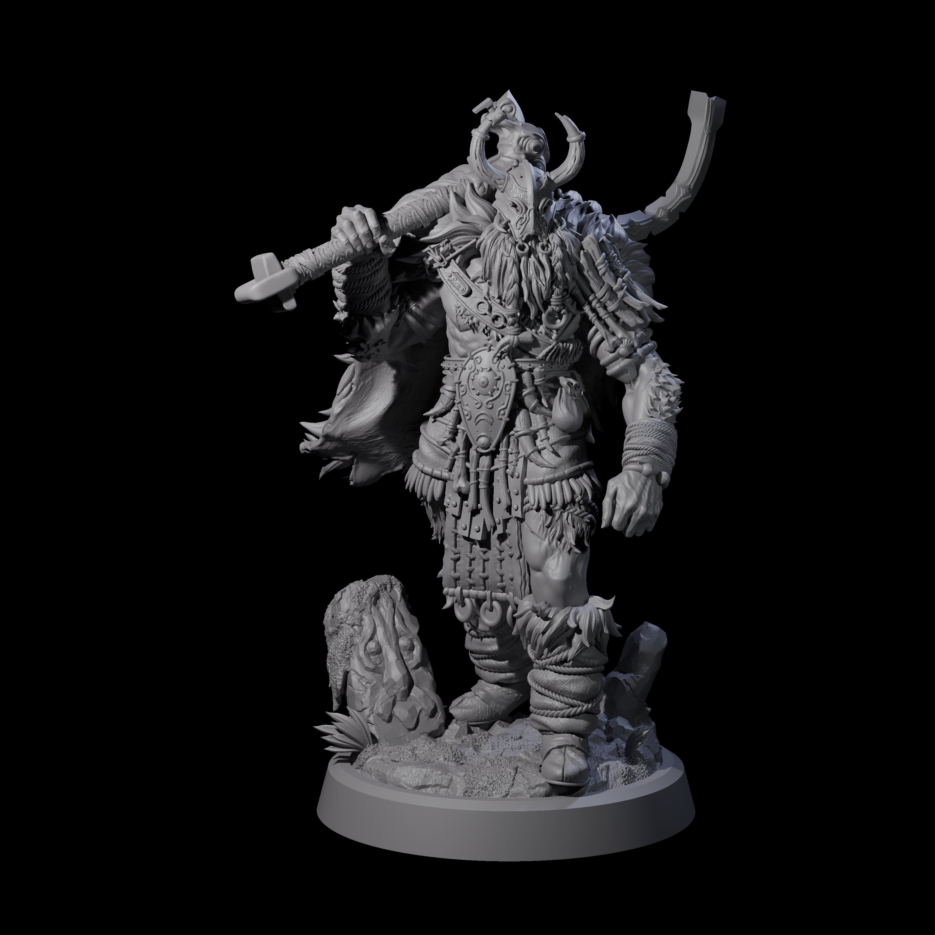 Northern Tribe Barbarian Miniature for Dungeons and Dragons, Pathfinder or other TTRPGs