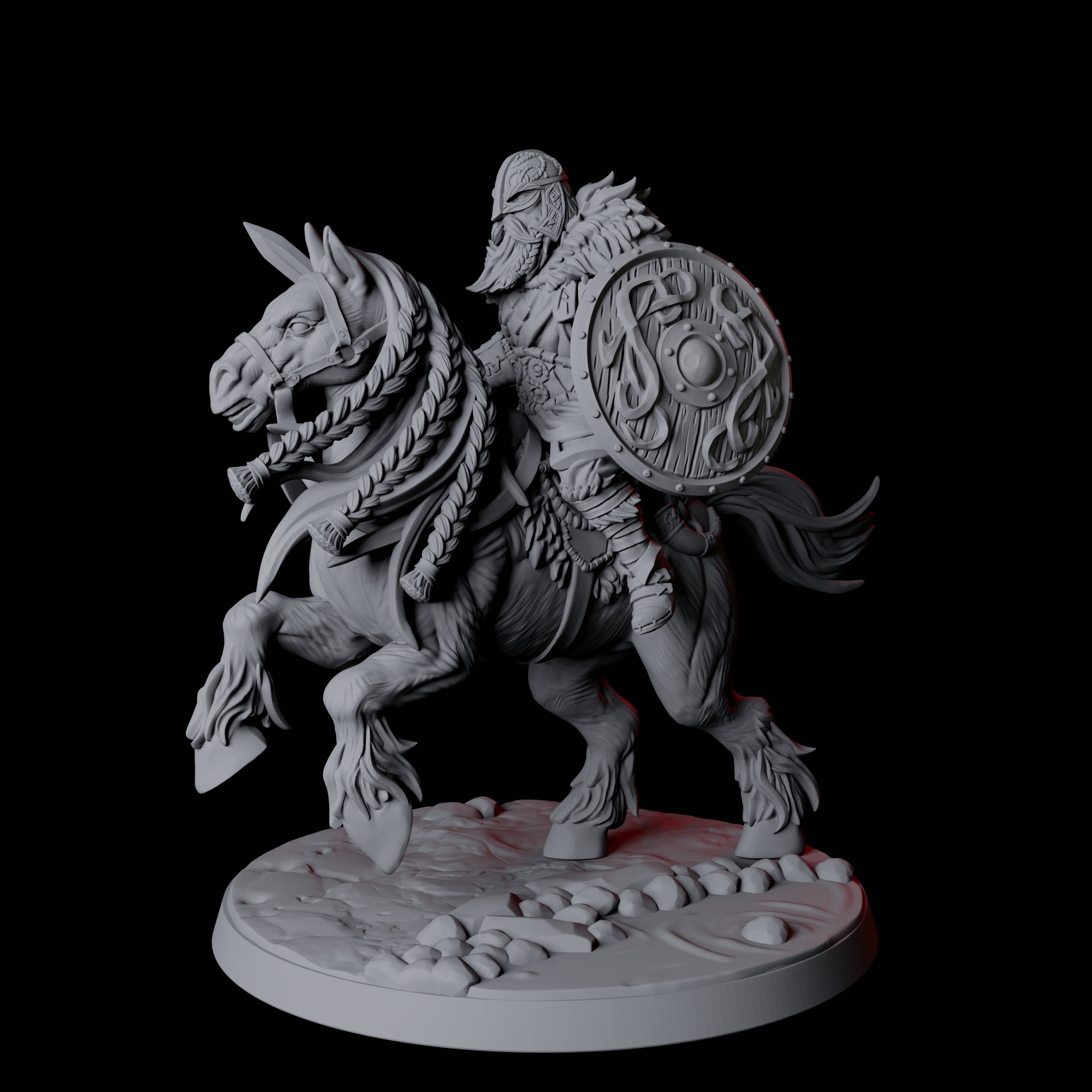 Northman Warrior Horseman A Miniature for Dungeons and Dragons, Pathfinder or other TTRPGs