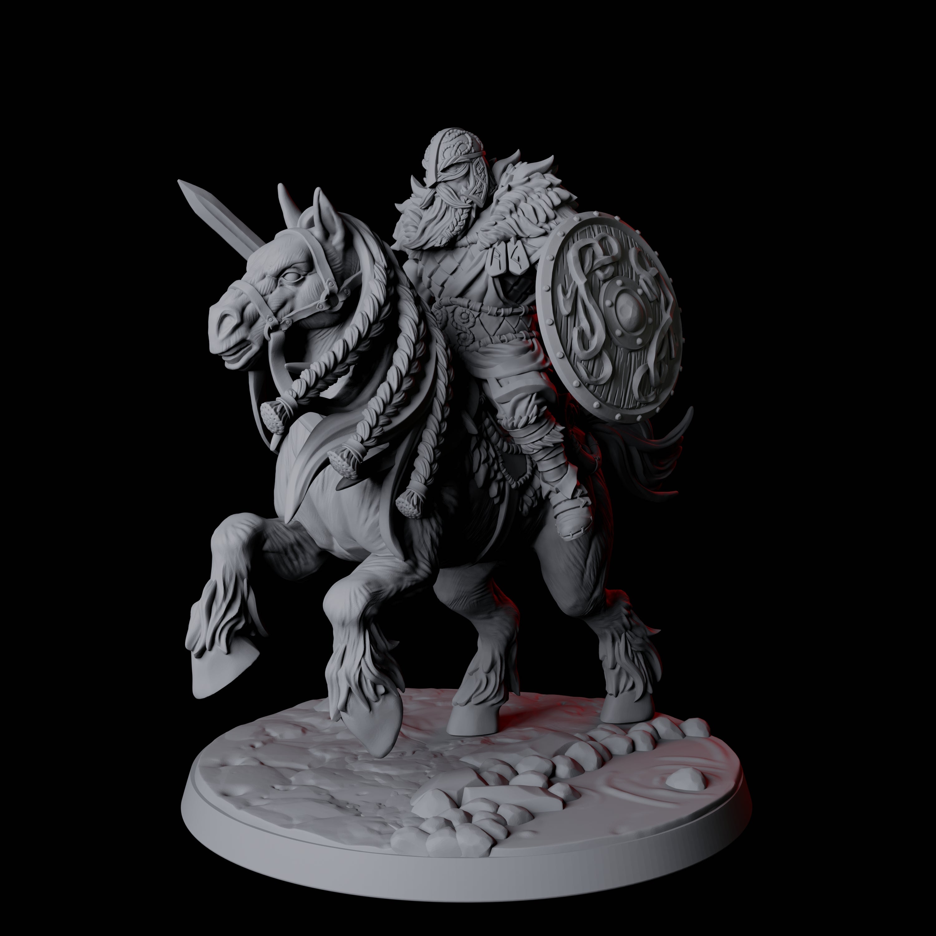 Northman Warrior Horseman A Miniature for Dungeons and Dragons, Pathfinder or other TTRPGs