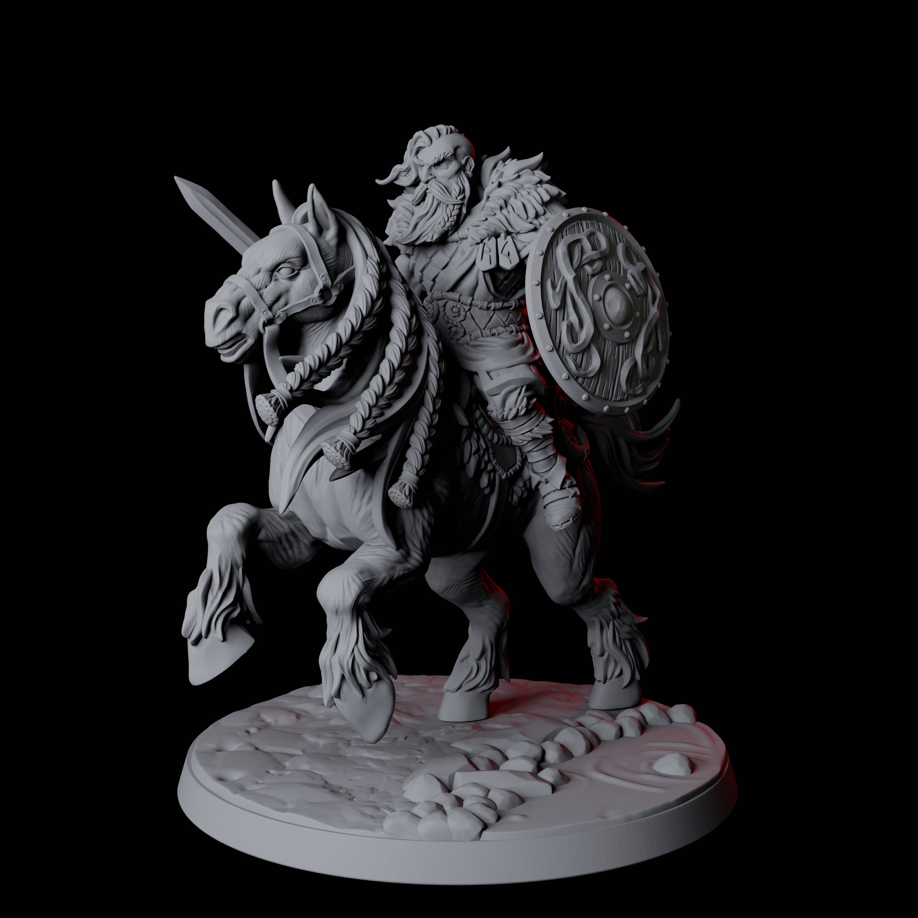 Northman Warrior Horseman A Miniature for Dungeons and Dragons, Pathfinder or other TTRPGs