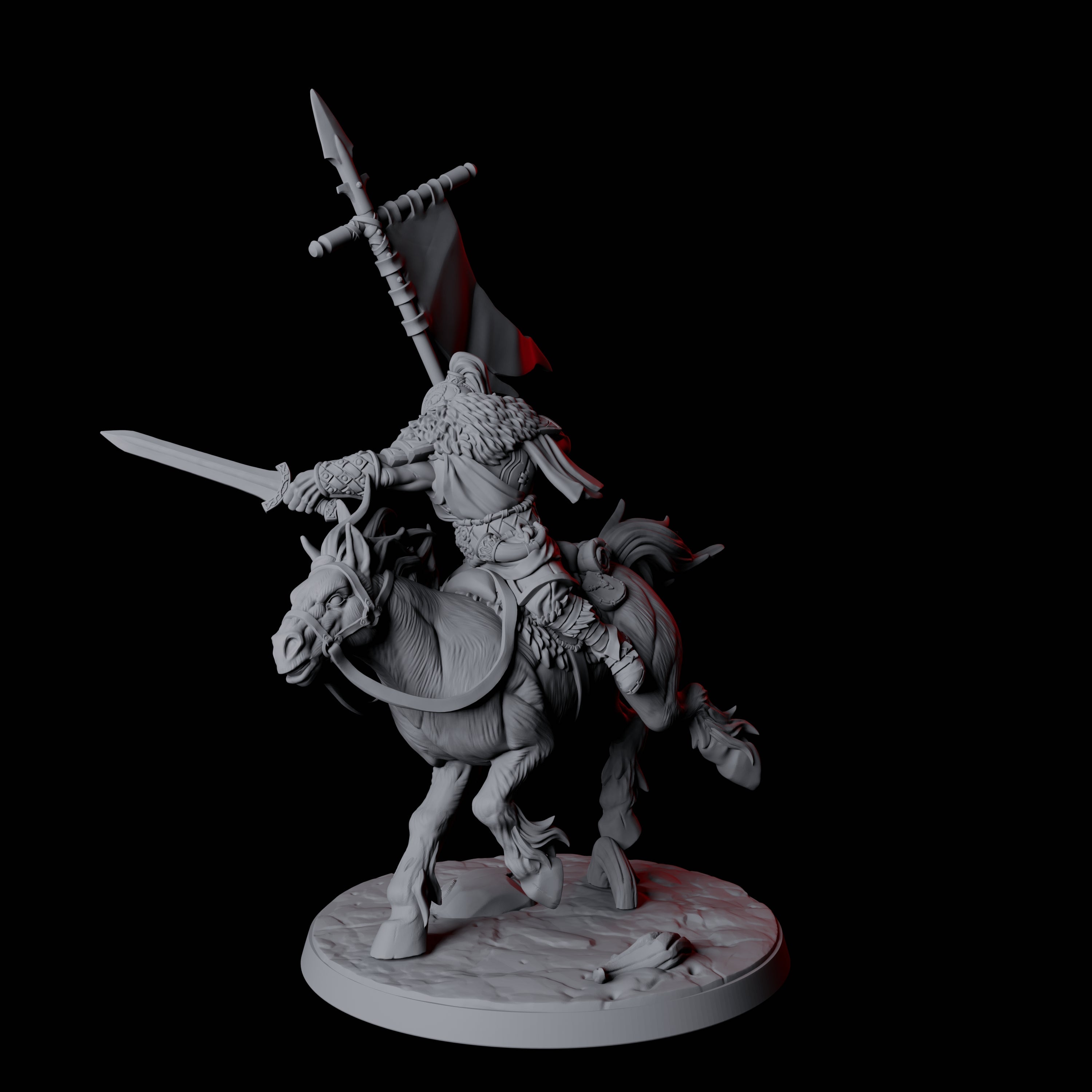 Northman Warrior Horseman B Miniature for Dungeons and Dragons, Pathfinder or other TTRPGs