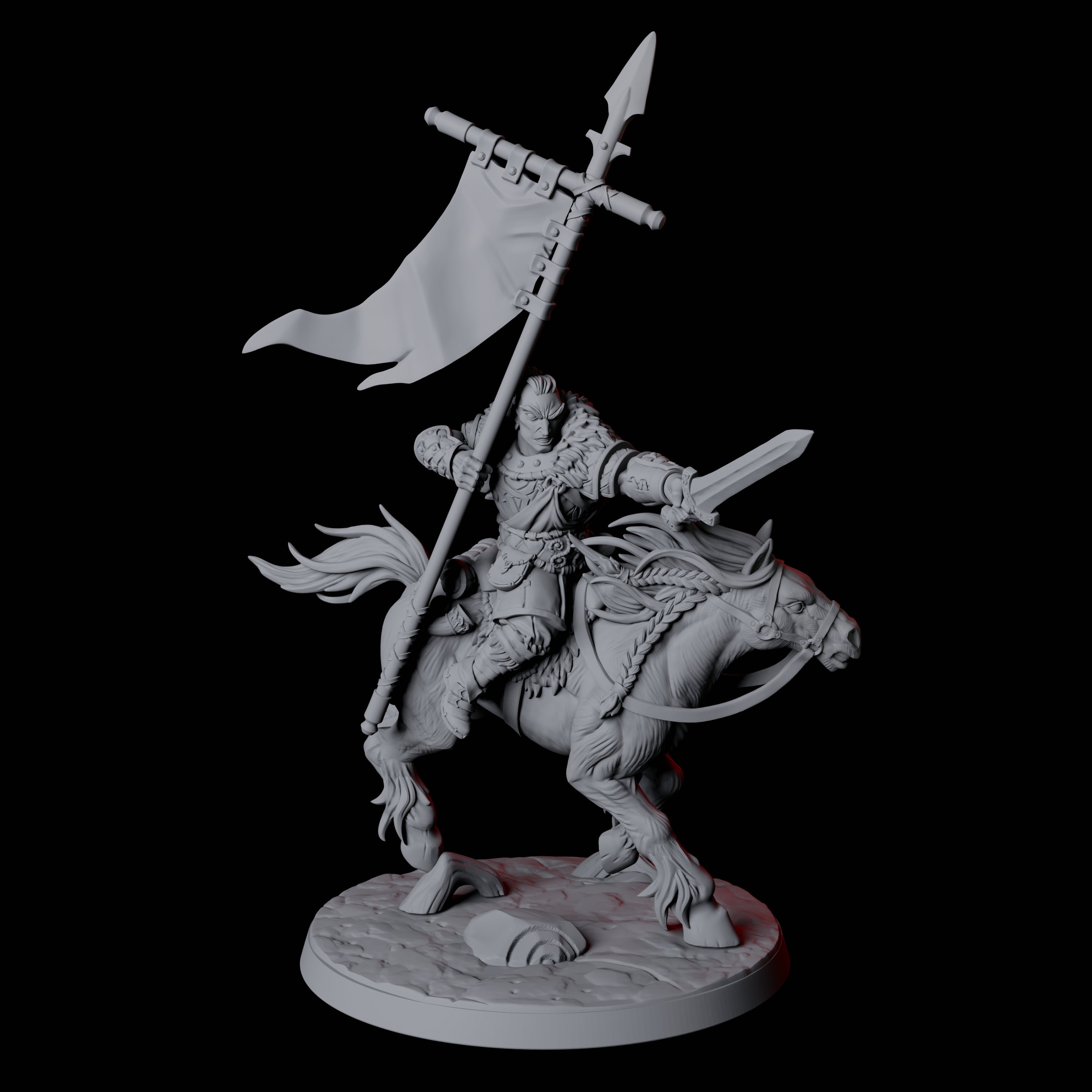 Northman Warrior Horseman B Miniature for Dungeons and Dragons, Pathfinder or other TTRPGs