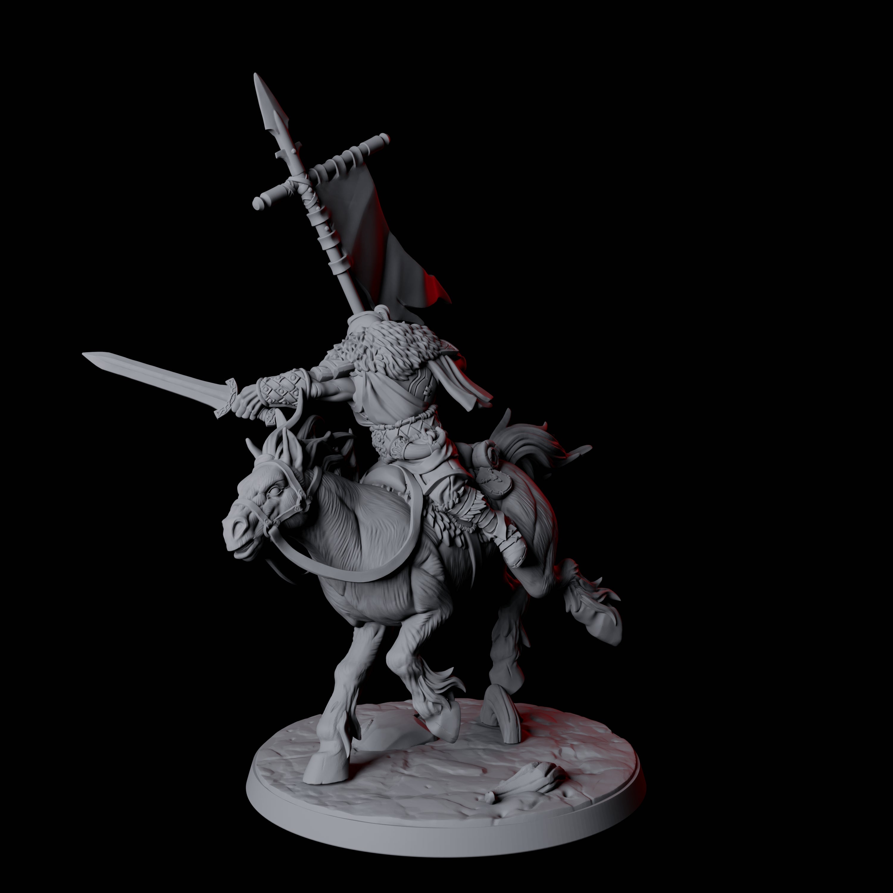 Northman Warrior Horseman B Miniature for Dungeons and Dragons, Pathfinder or other TTRPGs