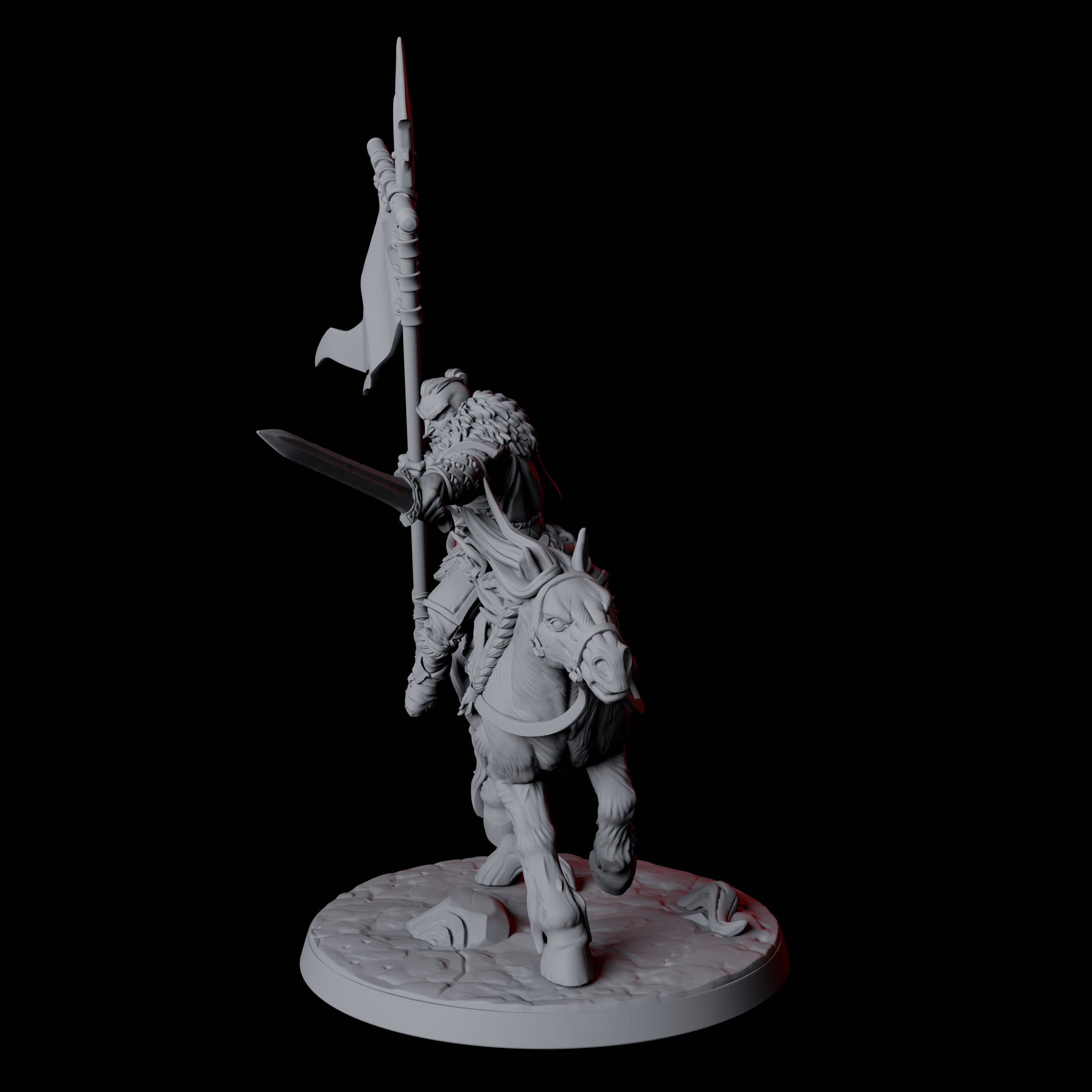 Northman Warrior Horseman B Miniature for Dungeons and Dragons, Pathfinder or other TTRPGs