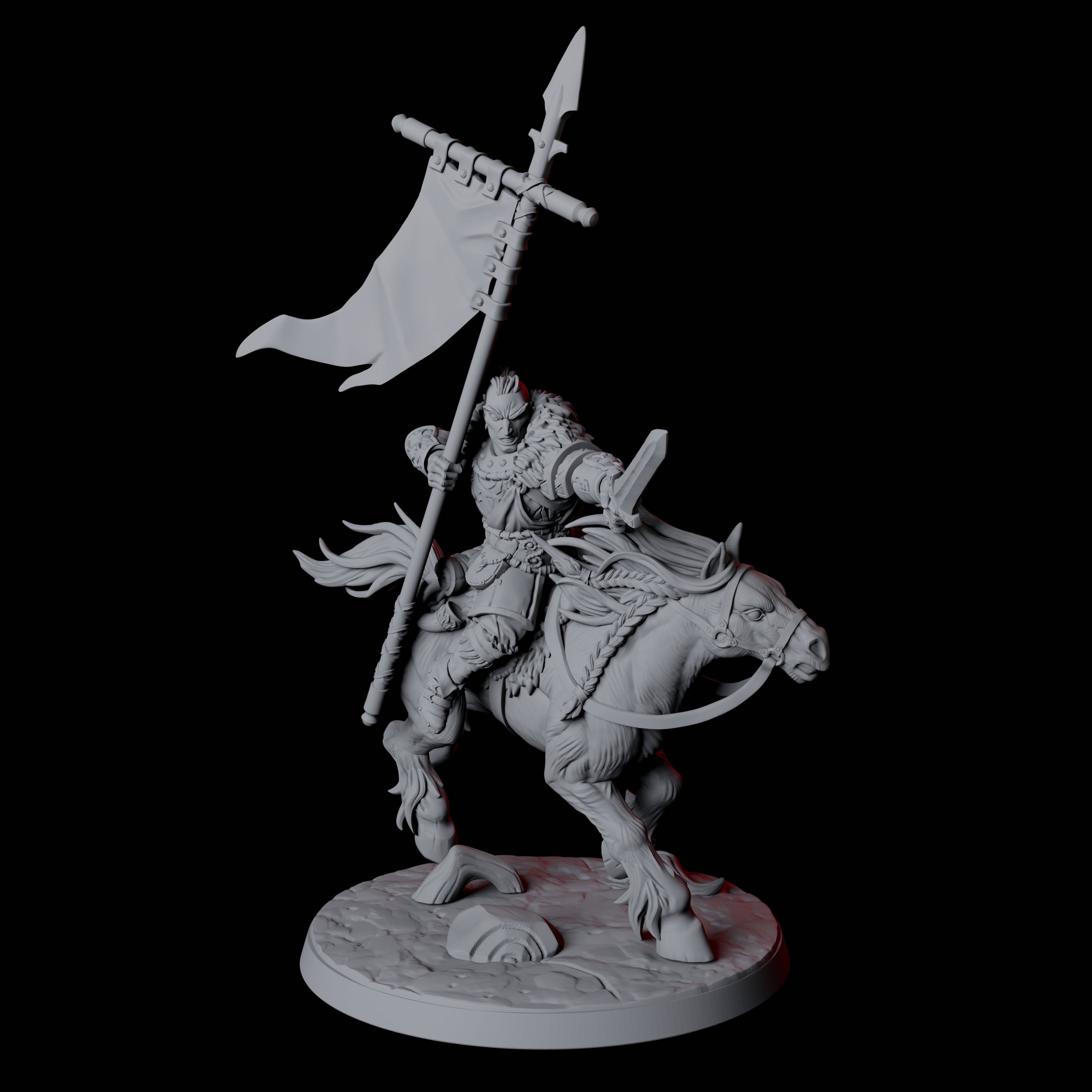 Northman Warrior Horseman B Miniature for Dungeons and Dragons, Pathfinder or other TTRPGs