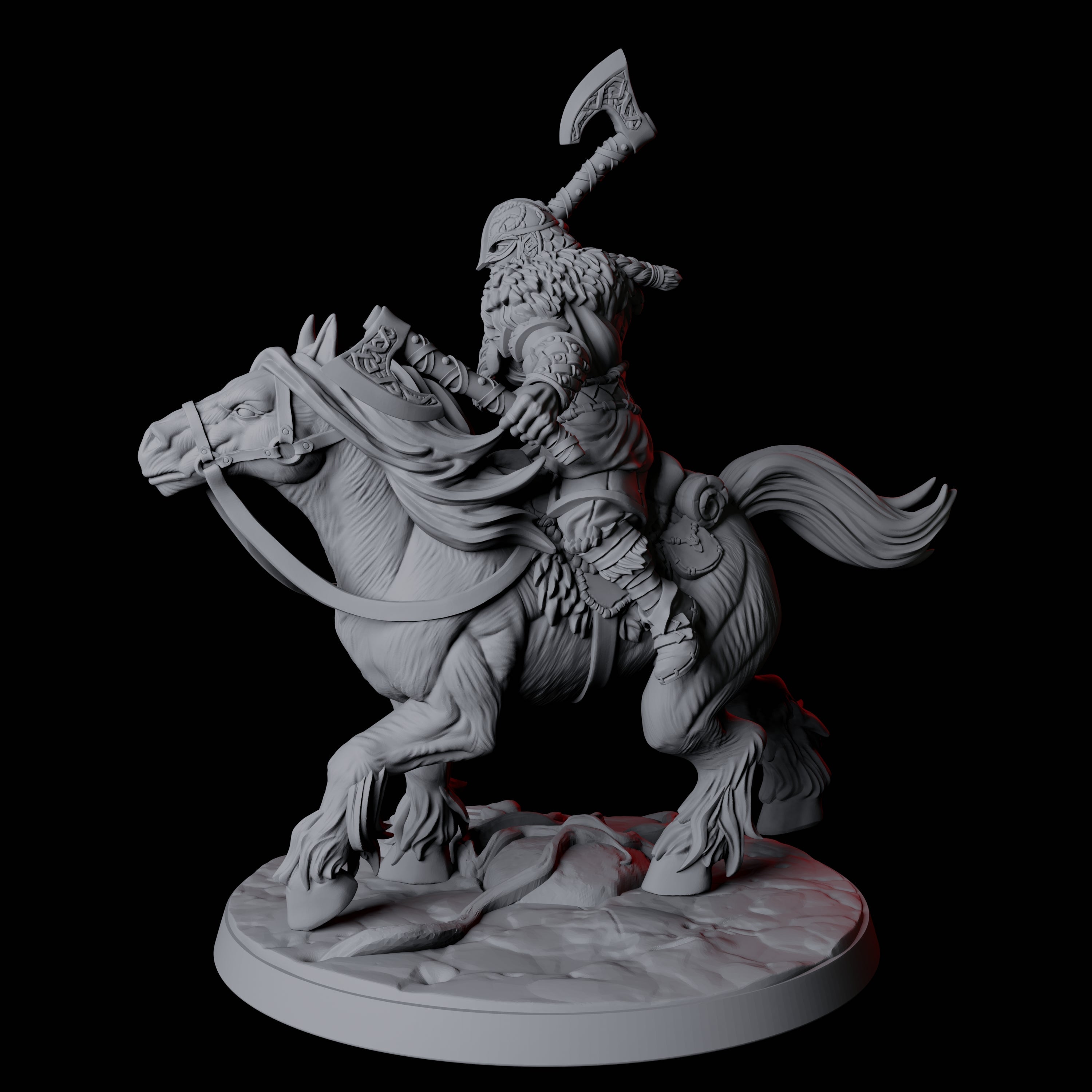 Northman Warrior Horseman C Miniature for Dungeons and Dragons, Pathfinder or other TTRPGs