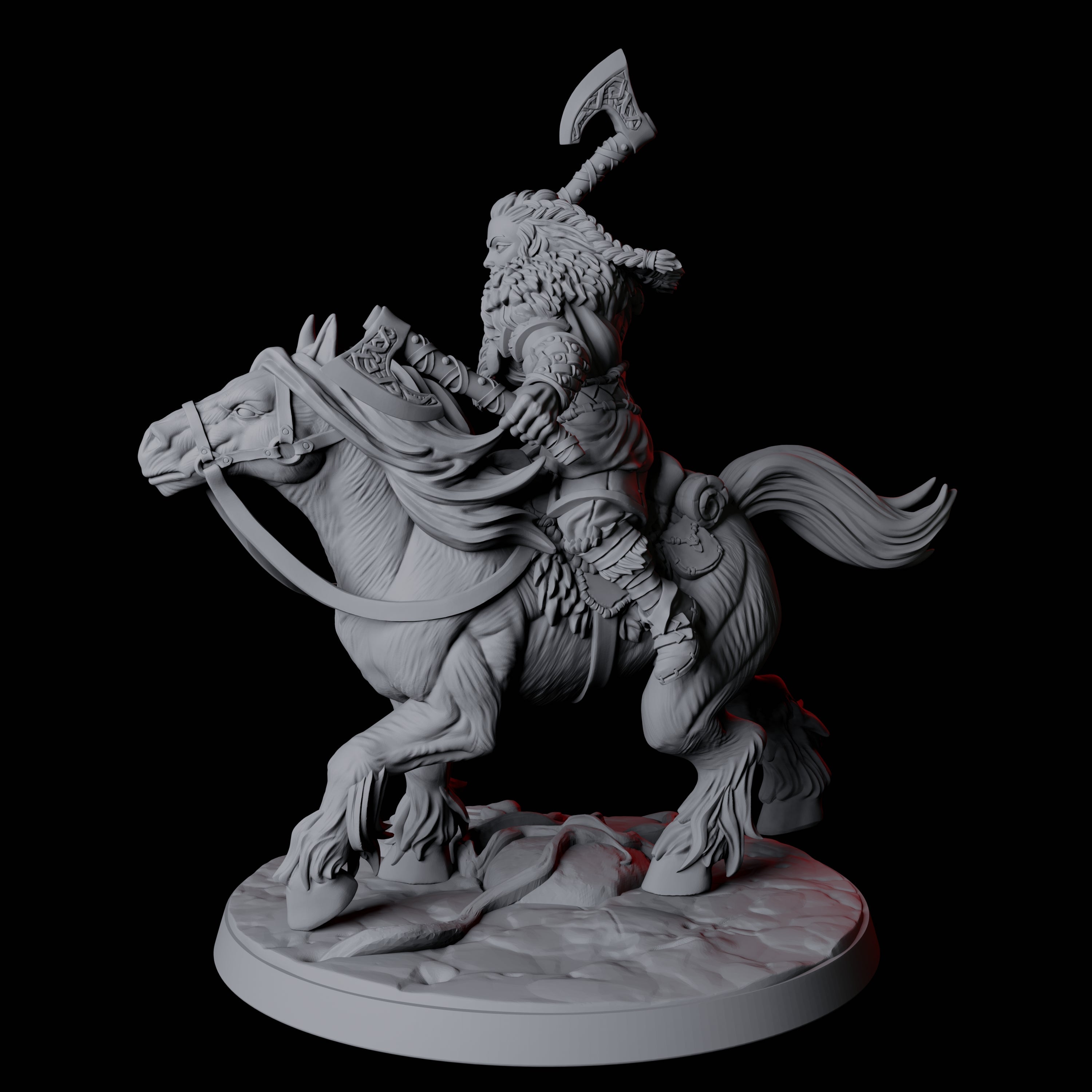 Northman Warrior Horseman C Miniature for Dungeons and Dragons, Pathfinder or other TTRPGs