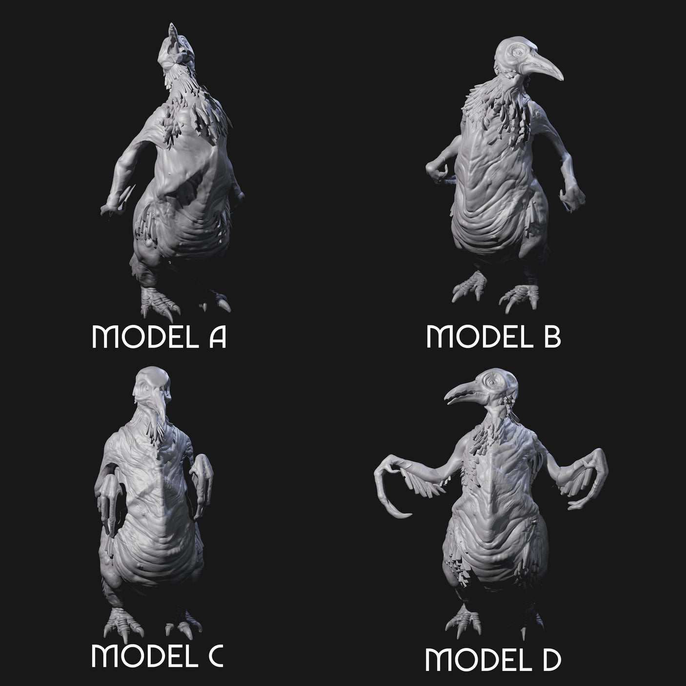 Not So Cute Pinguin Abberants Miniature for Dungeons and Dragons, Pathfinder or other TTRPGs