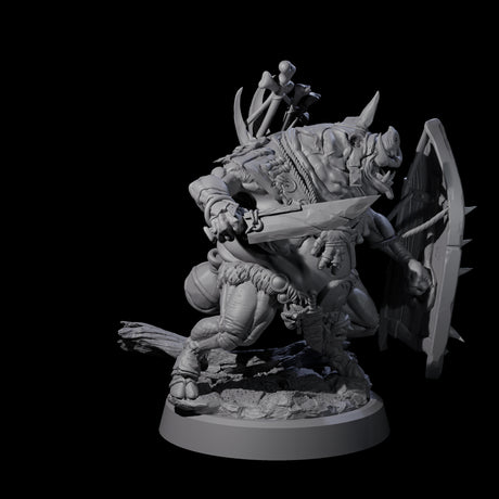 Oinking Boarfolk Soldier A Miniature for Dungeons and Dragons, Pathfinder or other TTRPGs