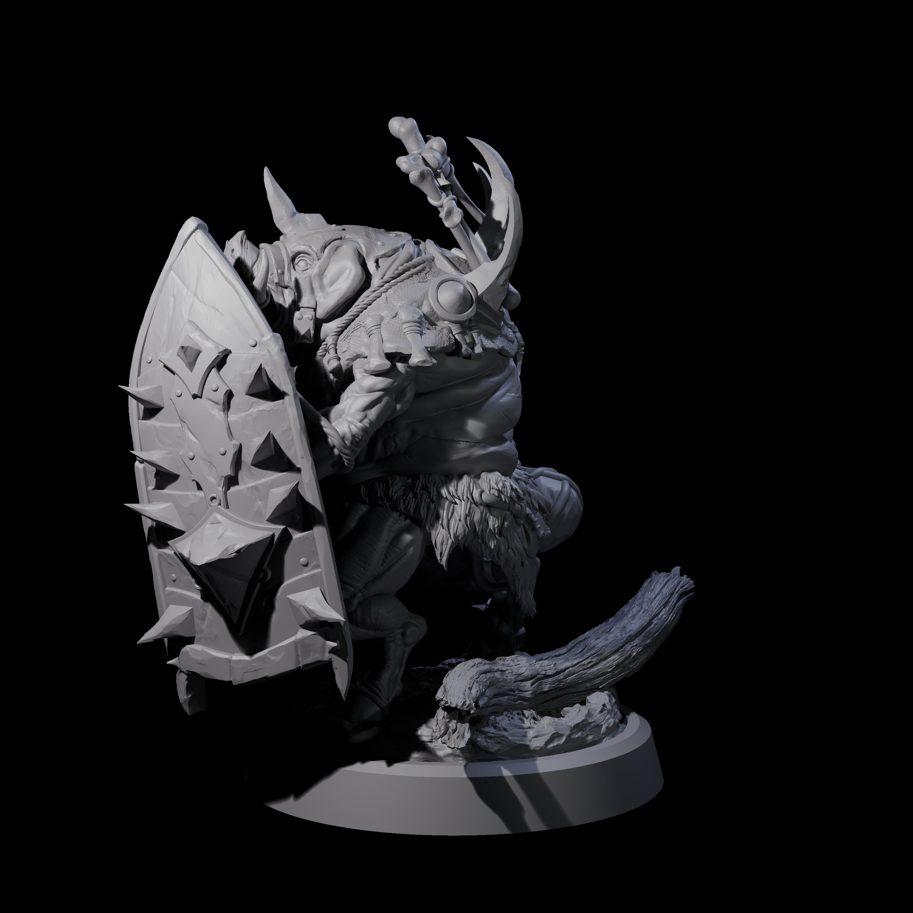 Oinking Boarfolk Soldier A Miniature for Dungeons and Dragons, Pathfinder or other TTRPGs