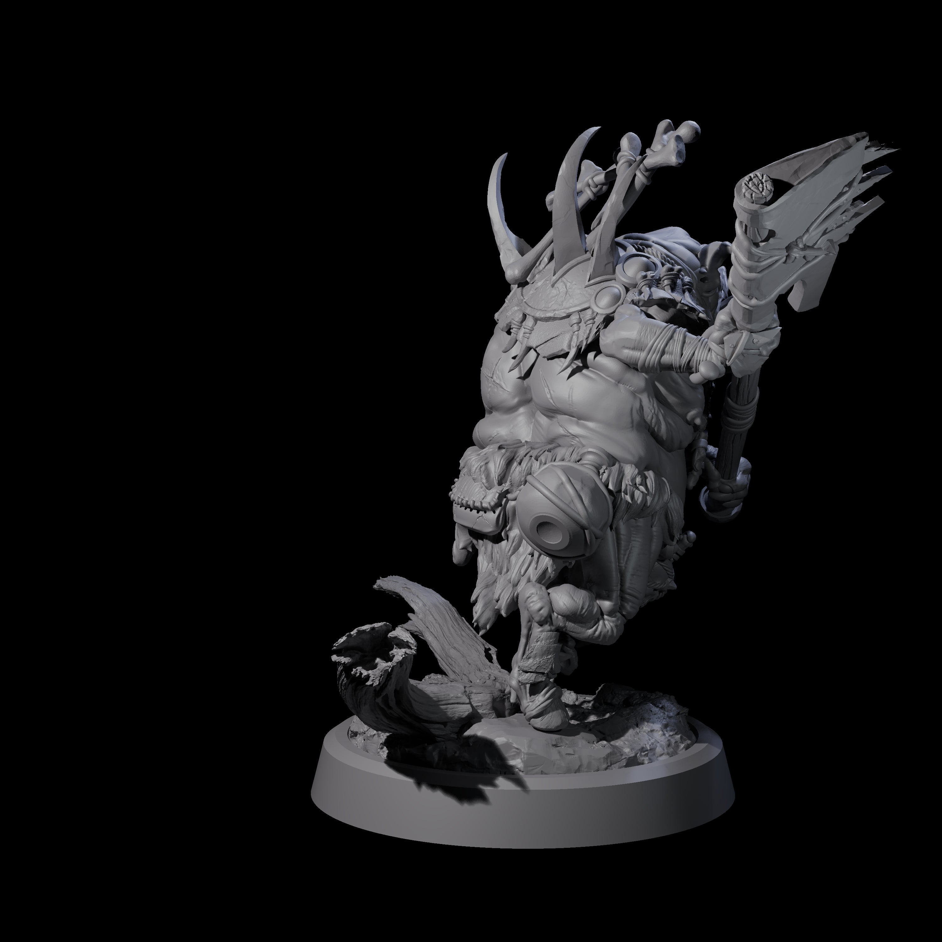 Oinking Boarfolk Soldier B Miniature for Dungeons and Dragons, Pathfinder or other TTRPGs