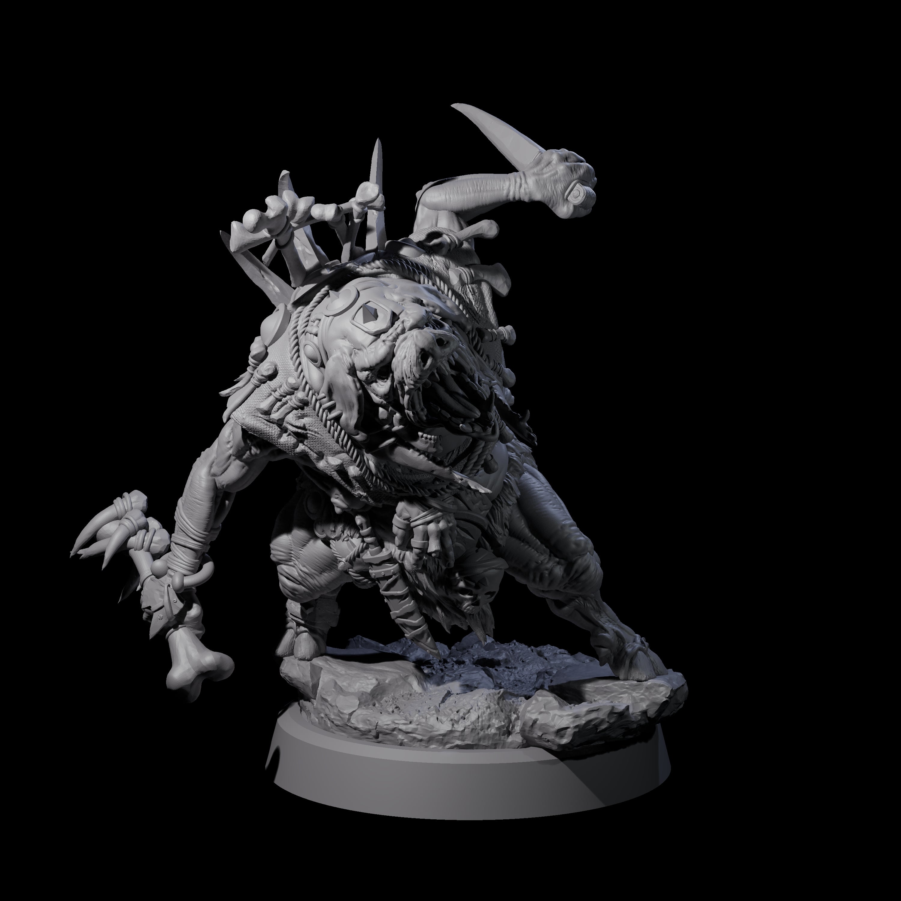 Oinking Boarfolk Soldier C Miniature for Dungeons and Dragons, Pathfinder or other TTRPGs