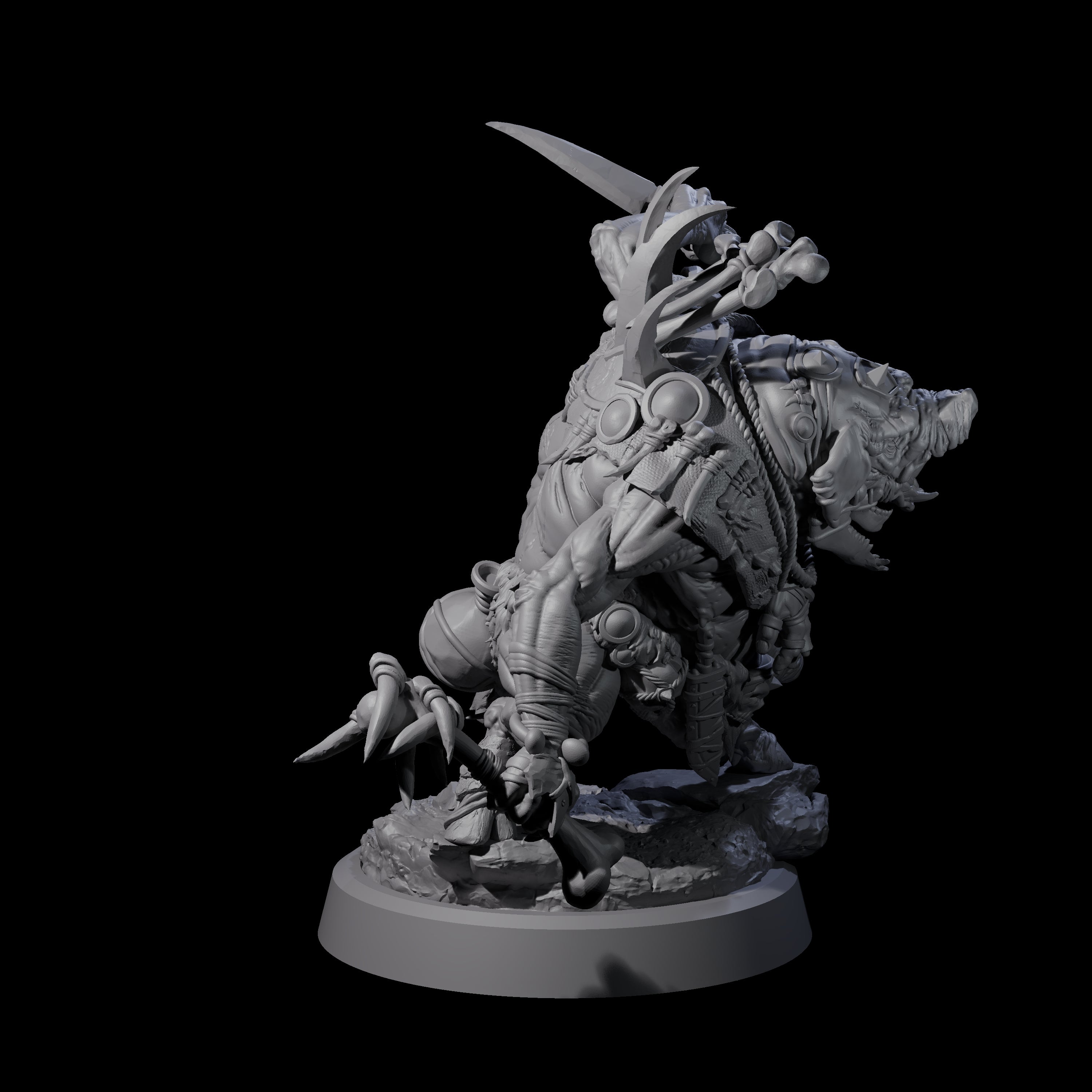 Oinking Boarfolk Soldier C Miniature for Dungeons and Dragons, Pathfinder or other TTRPGs