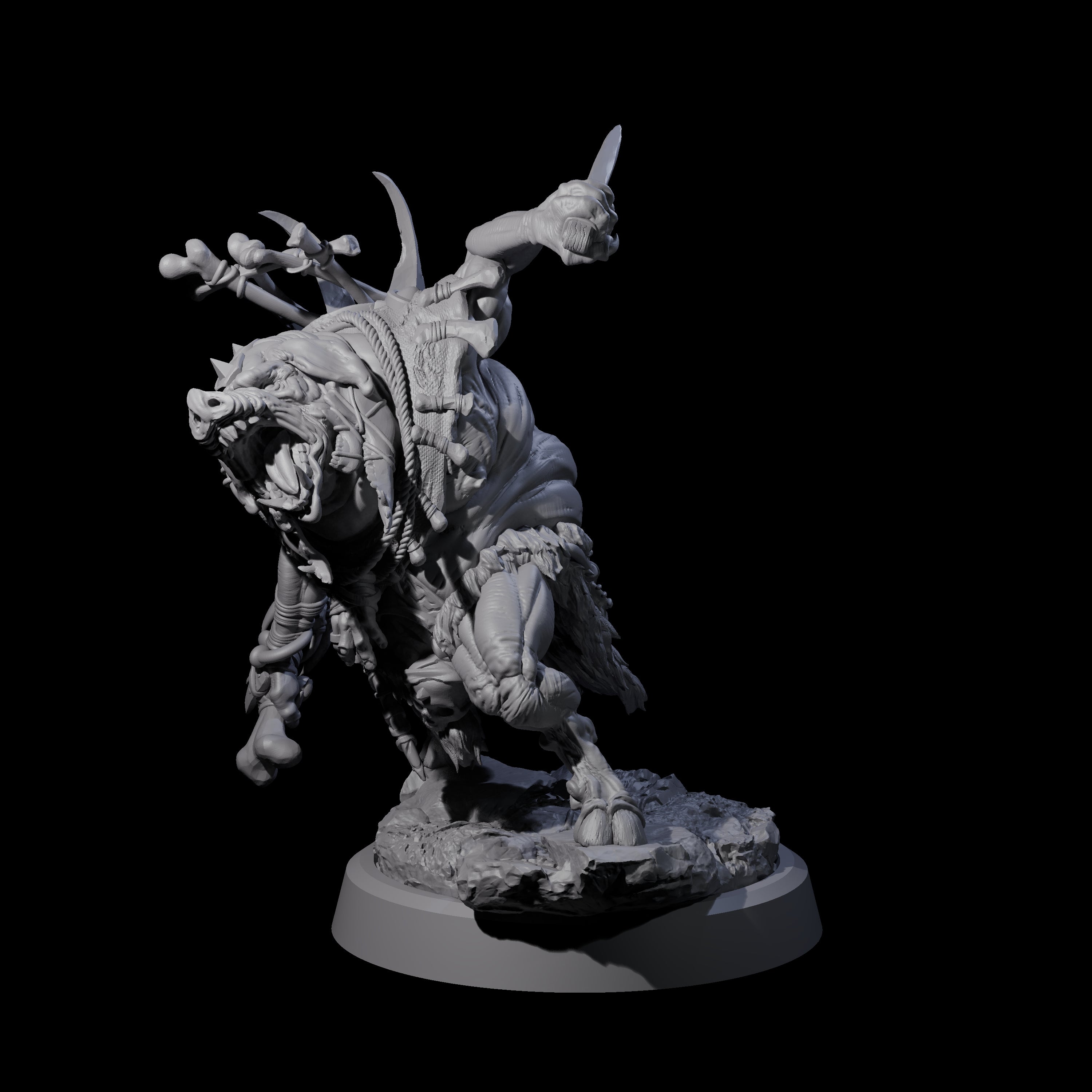 Oinking Boarfolk Soldier C Miniature for Dungeons and Dragons, Pathfinder or other TTRPGs