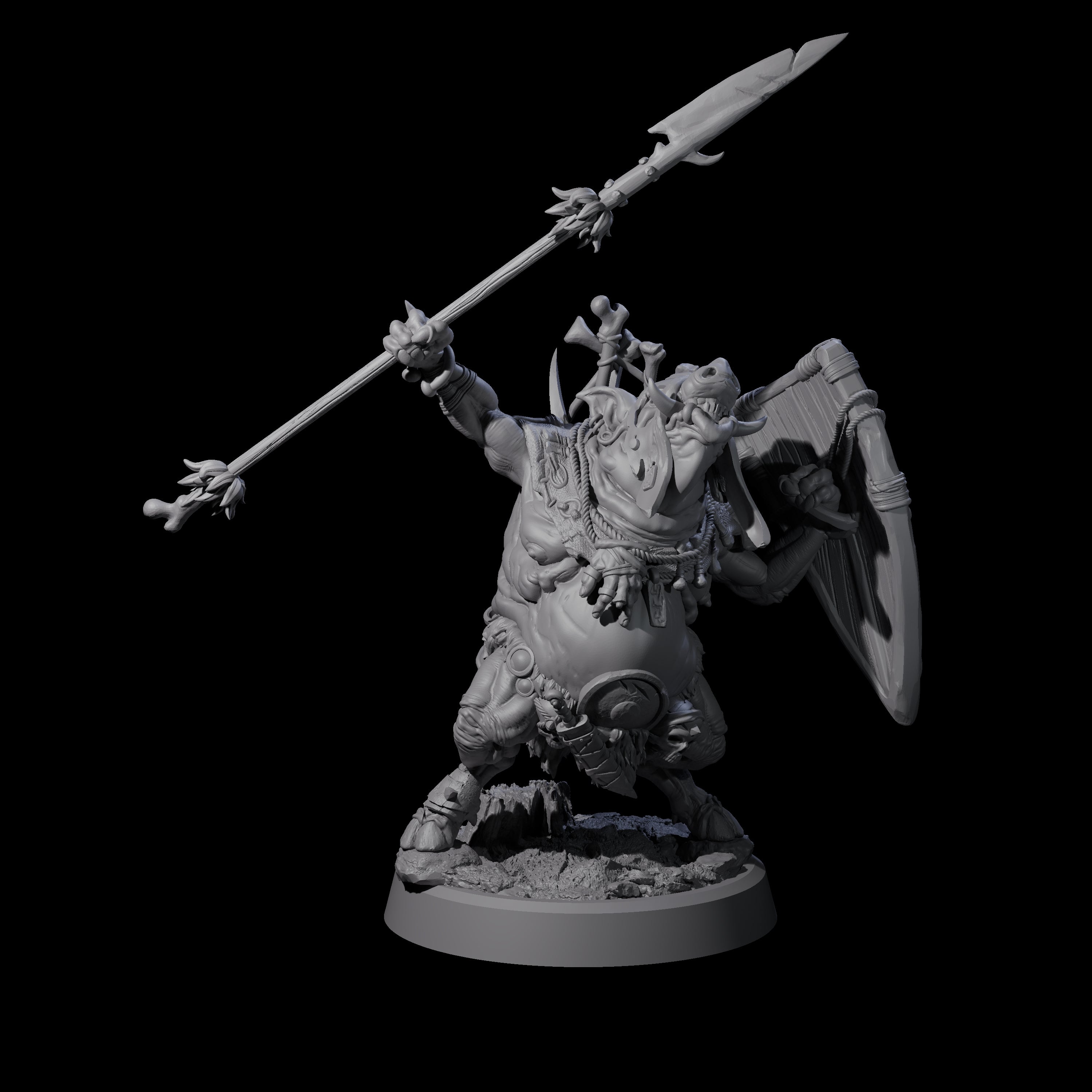 Oinking Boarfolk Soldier D Miniature for Dungeons and Dragons, Pathfinder or other TTRPGs