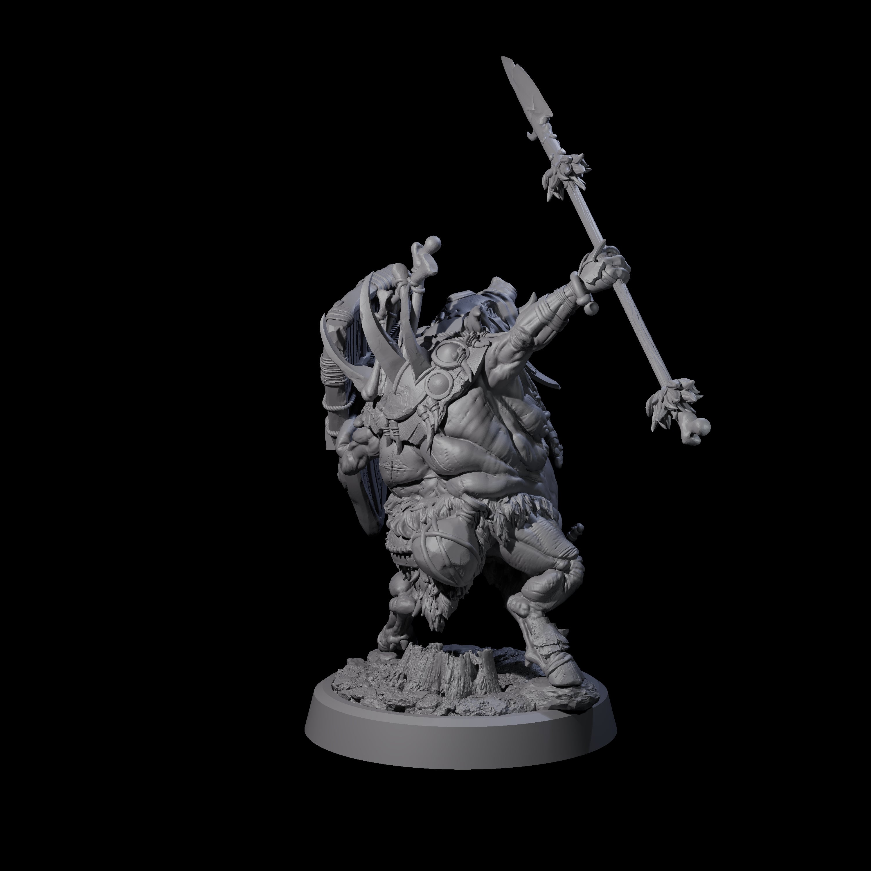 Oinking Boarfolk Soldier D Miniature for Dungeons and Dragons, Pathfinder or other TTRPGs