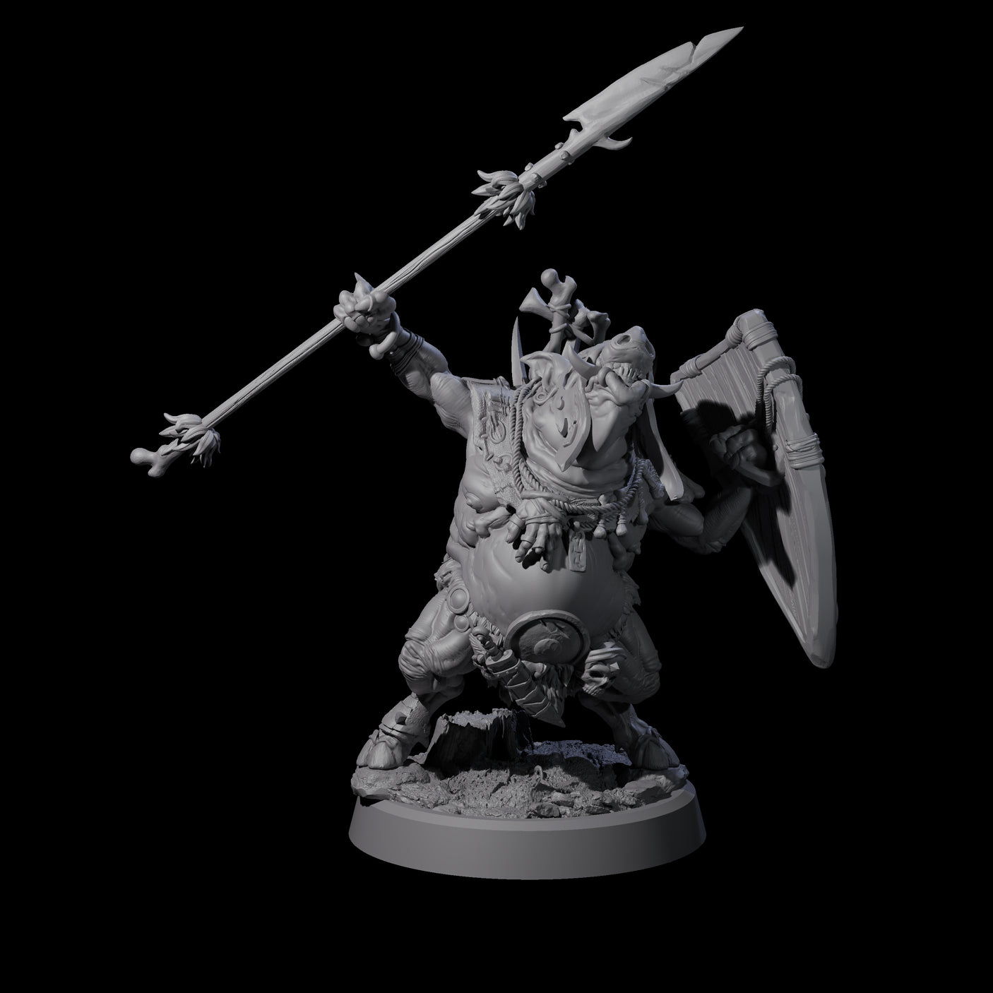 Oinking Boarfolk Soldier D Miniature for Dungeons and Dragons, Pathfinder or other TTRPGs