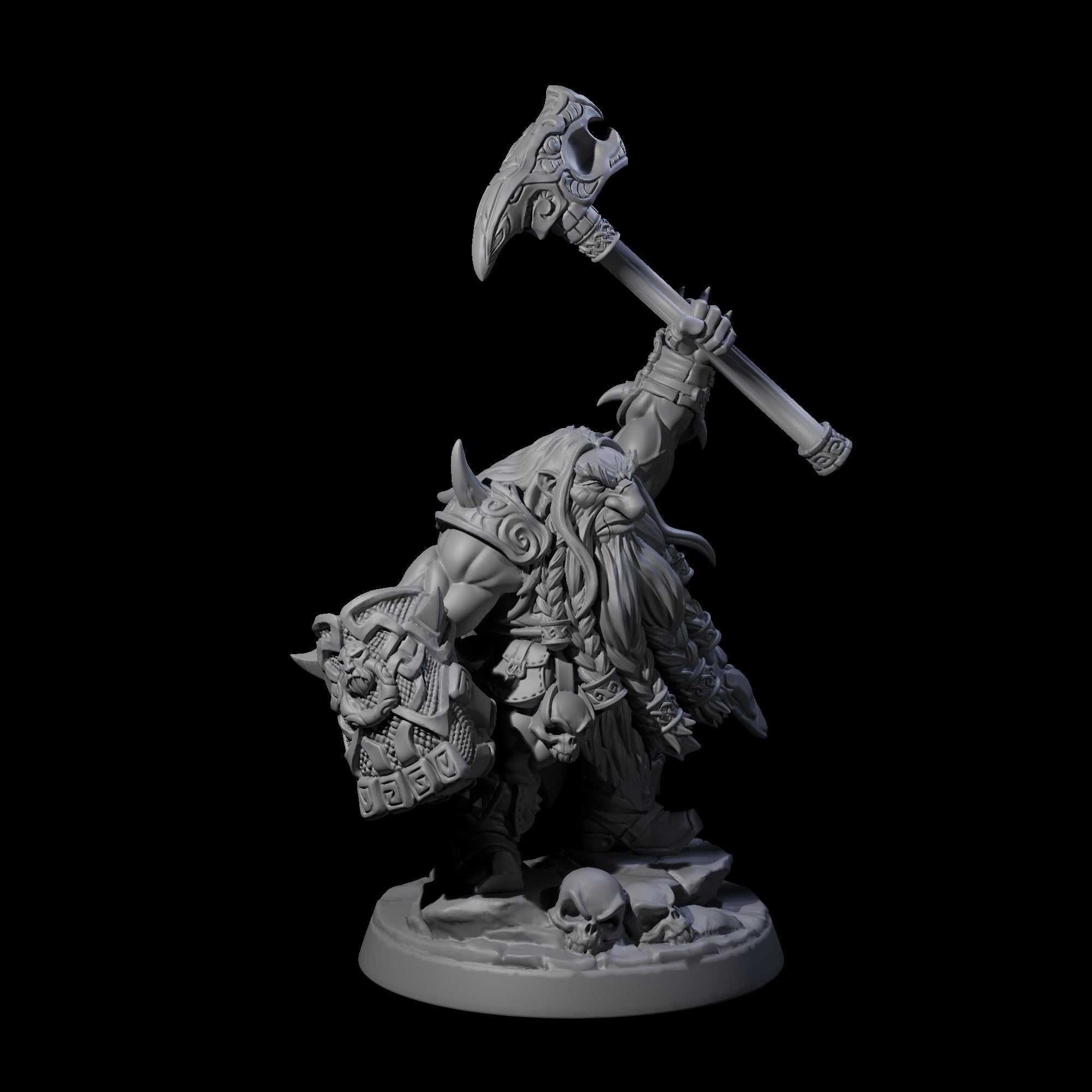 Old Battlefist Dwarf Leader Miniature for Dungeons and Dragons, Pathfinder or other TTRPGs