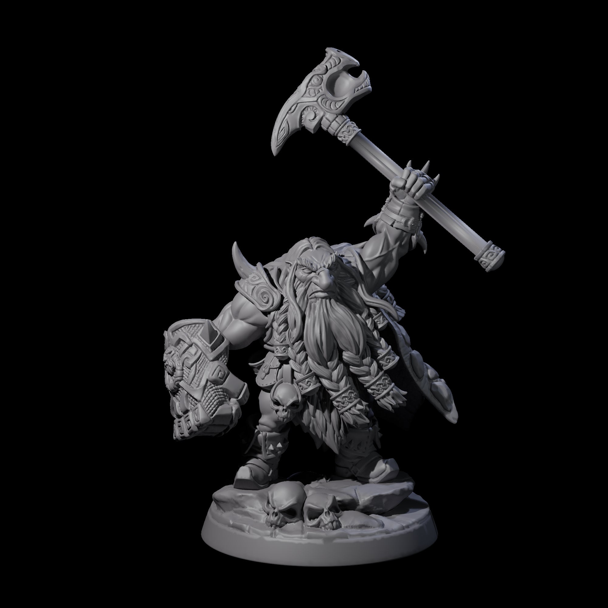 Old Battlefist Dwarf Leader Miniature for Dungeons and Dragons, Pathfinder or other TTRPGs