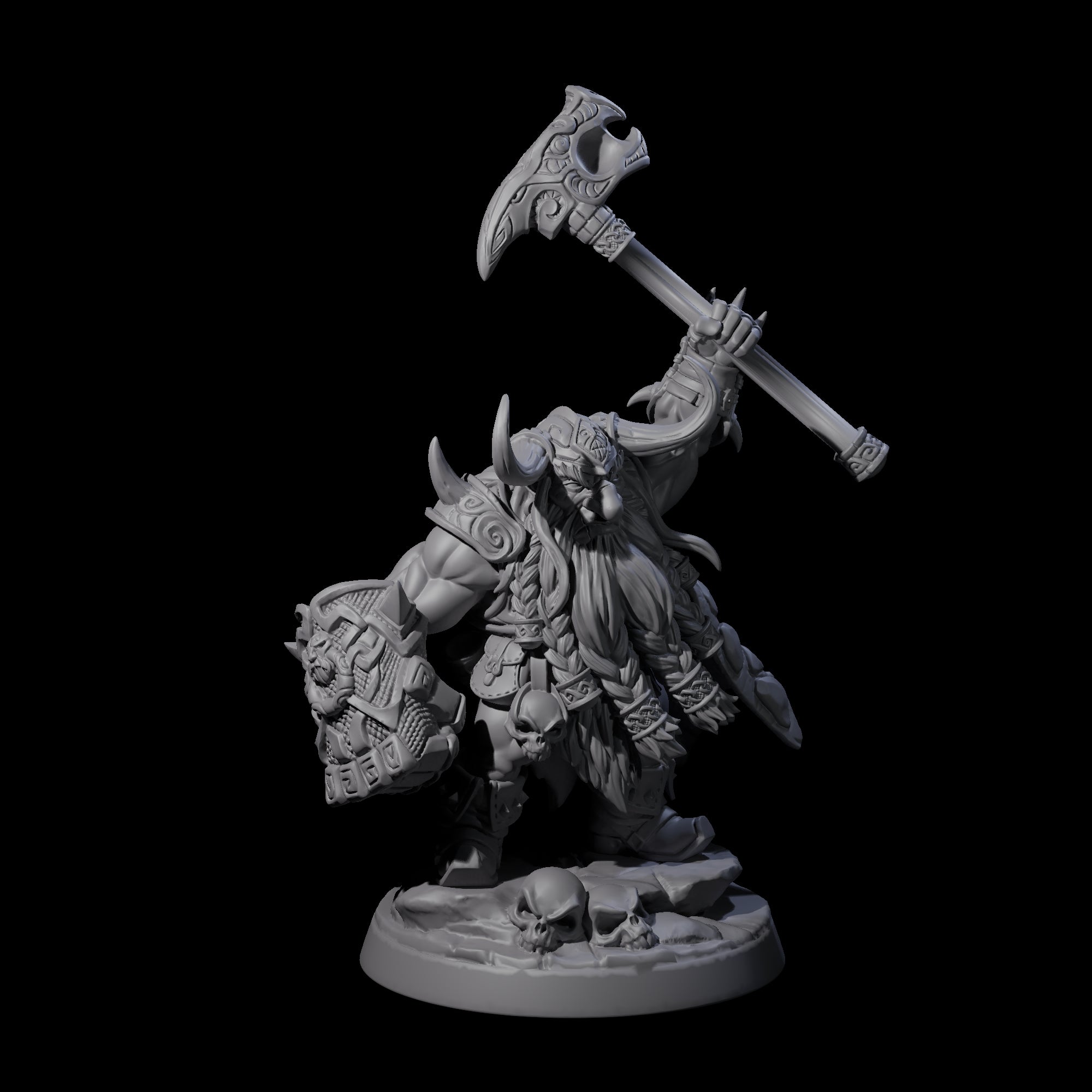 Old Battlefist Dwarf Leader Miniature for Dungeons and Dragons, Pathfinder or other TTRPGs