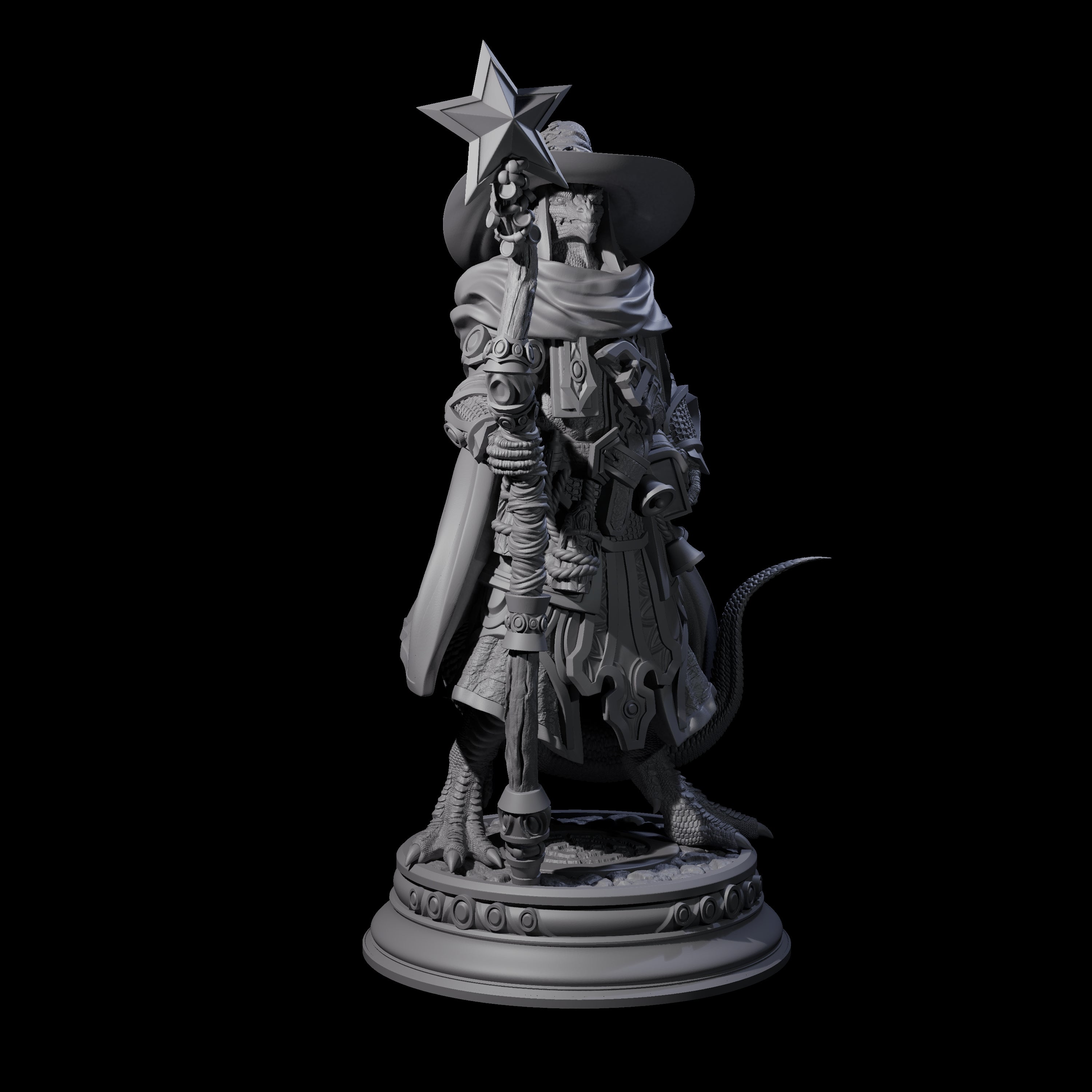 Old Fashioned Dragonborn Wizard Miniature for Dungeons and Dragons, Pathfinder or other TTRPGs