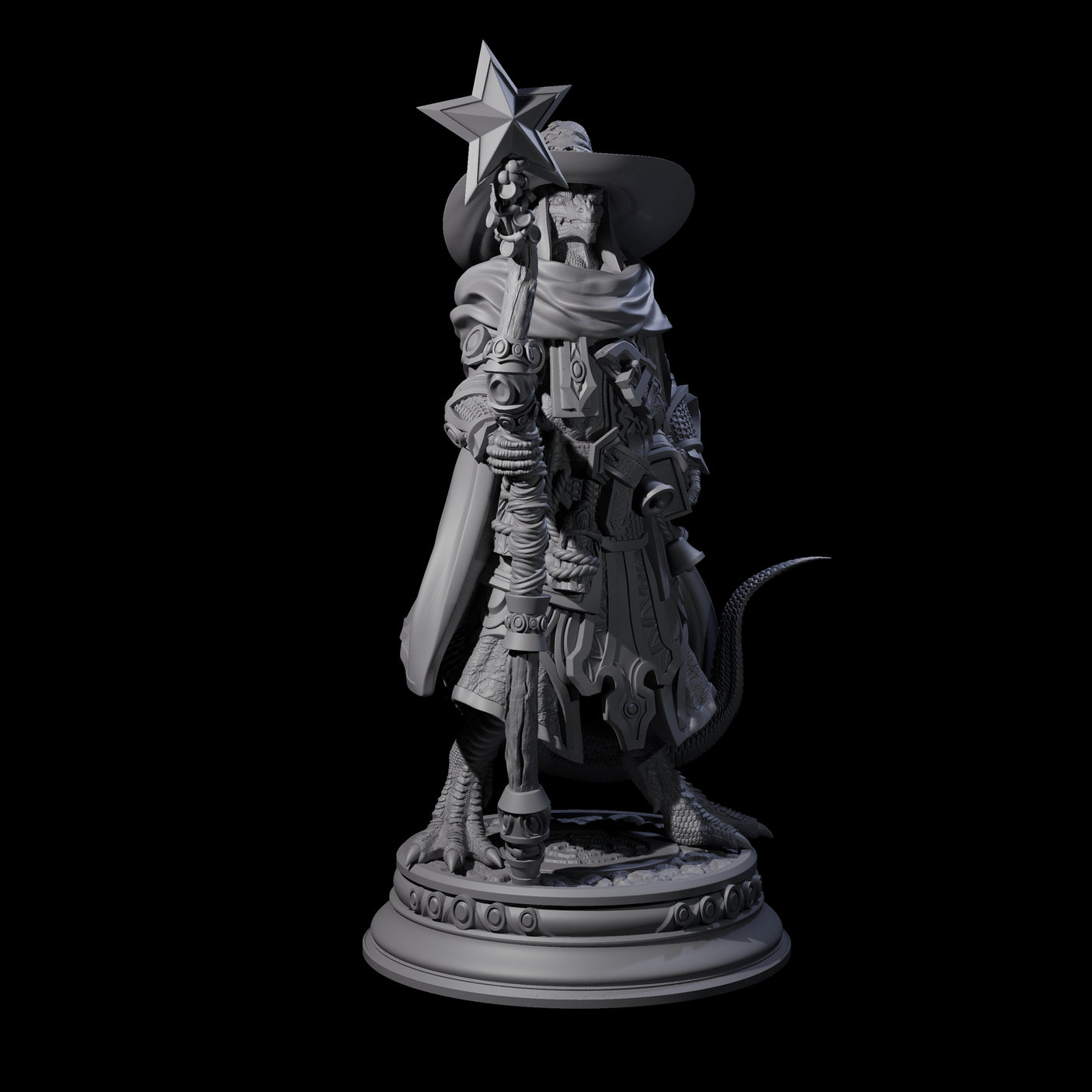 Old Fashioned Dragonborn Wizard Miniature for Dungeons and Dragons, Pathfinder or other TTRPGs