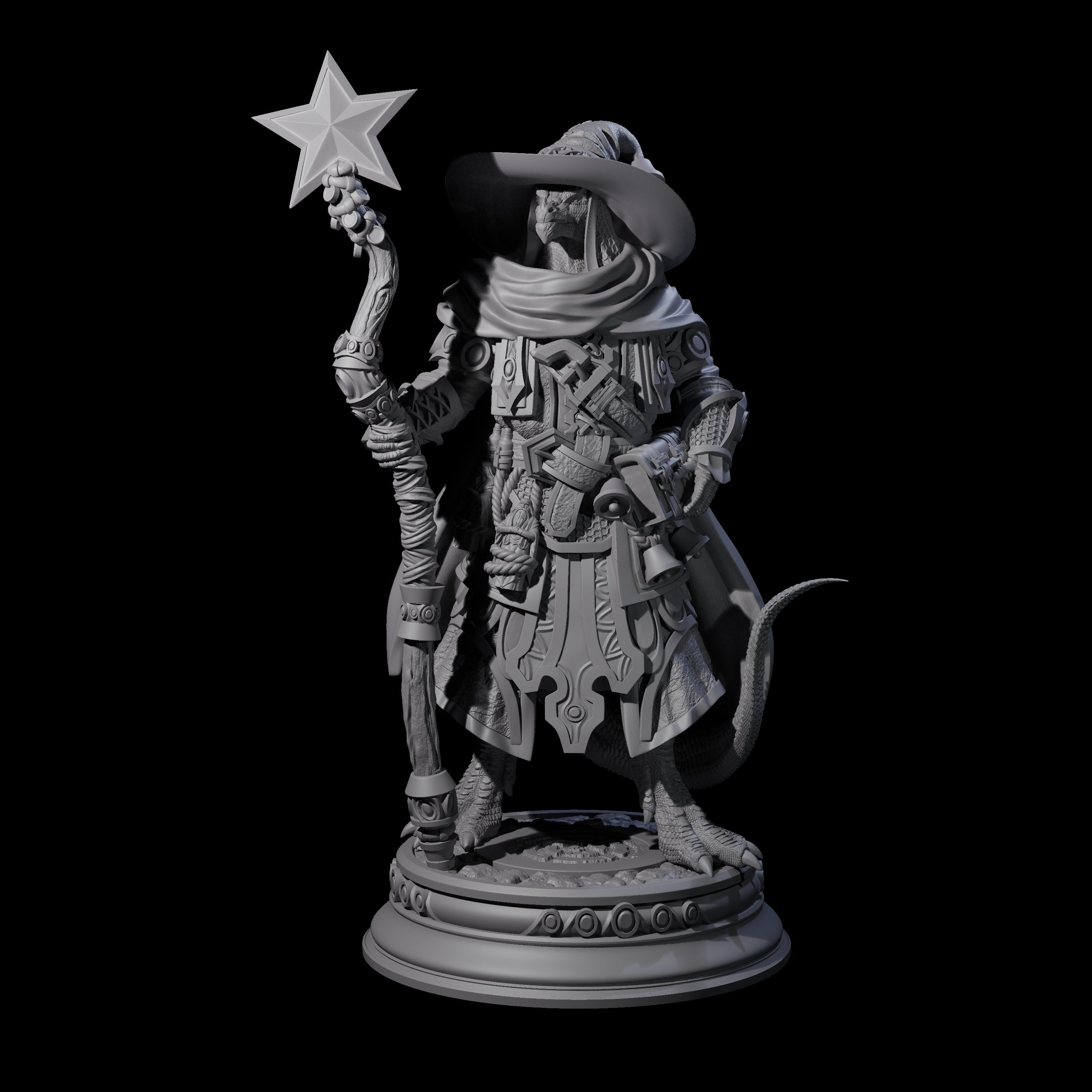 Old Fashioned Dragonborn Wizard Miniature for Dungeons and Dragons, Pathfinder or other TTRPGs