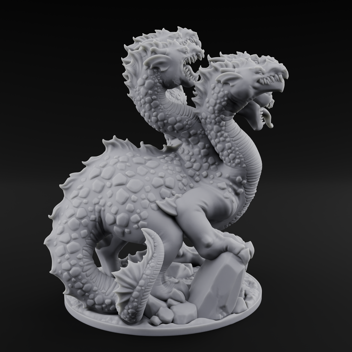 Old Fashioned Hydra Monstrosity Miniature for Dungeons and Dragons, Pathfinder or other TTRPGs