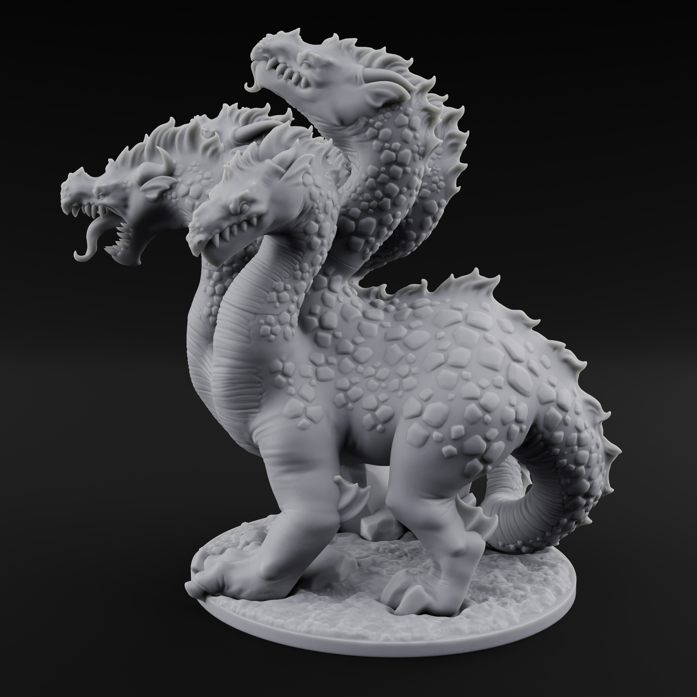 Old Fashioned Hydra Monstrosity Miniature for Dungeons and Dragons, Pathfinder or other TTRPGs