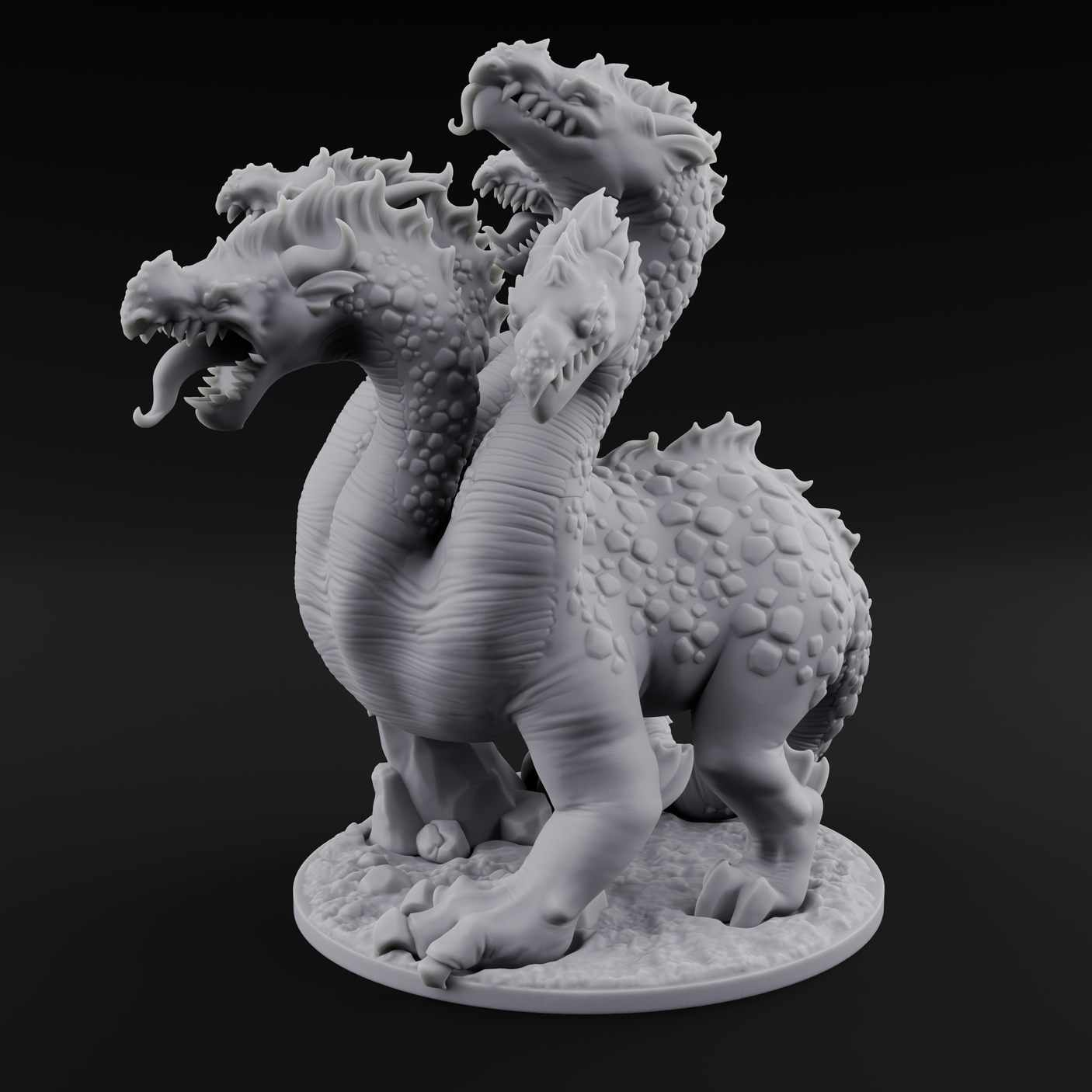 Old Fashioned Hydra Monstrosity Miniature for Dungeons and Dragons, Pathfinder or other TTRPGs