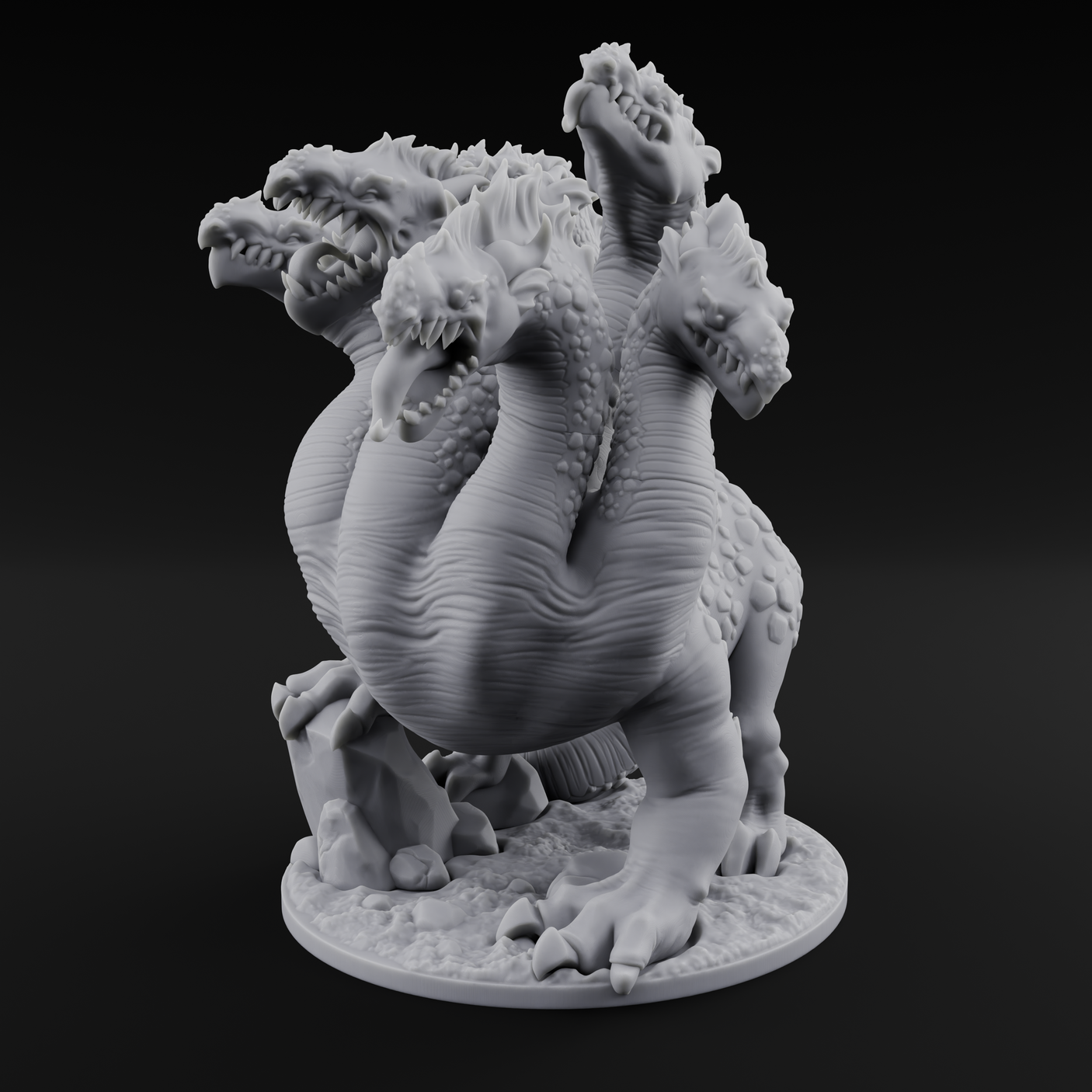 Old Fashioned Hydra Monstrosity Miniature for Dungeons and Dragons, Pathfinder or other TTRPGs
