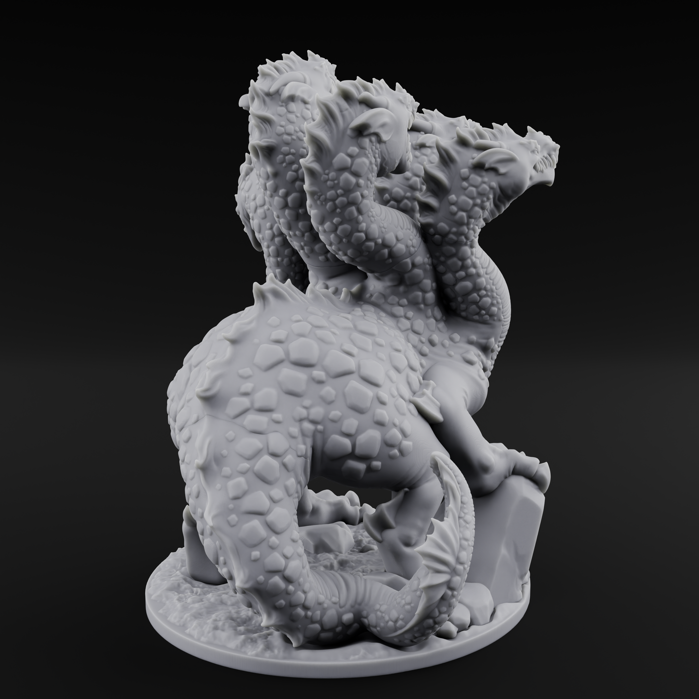 Old Fashioned Hydra Monstrosity Miniature for Dungeons and Dragons, Pathfinder or other TTRPGs