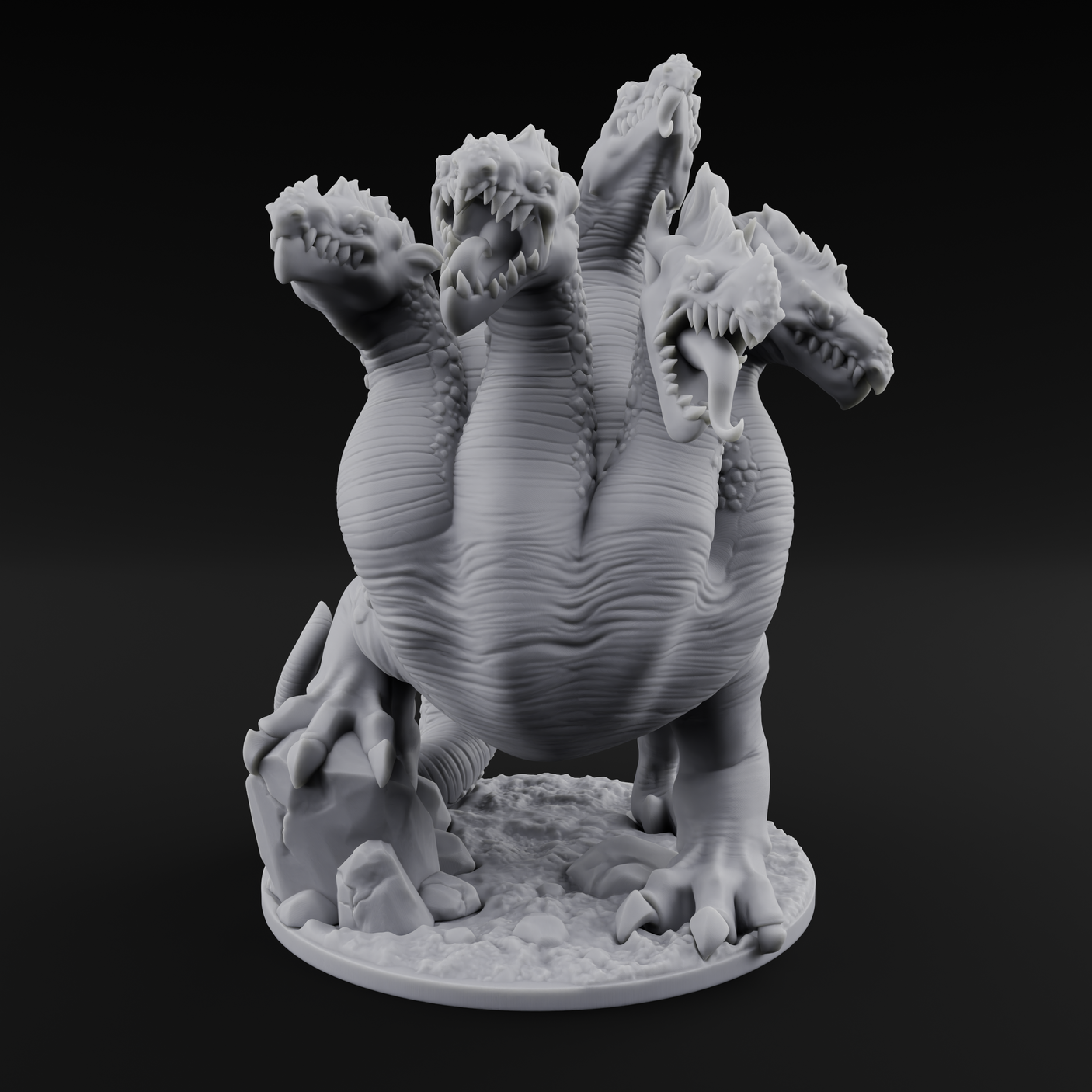 Old Fashioned Hydra Monstrosity Miniature for Dungeons and Dragons, Pathfinder or other TTRPGs