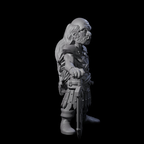 Old Gnome Barbarian Miniature for Dungeons and Dragons, Pathfinder or other TTRPGs
