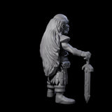 Old Gnome Barbarian Miniature for Dungeons and Dragons, Pathfinder or other TTRPGs